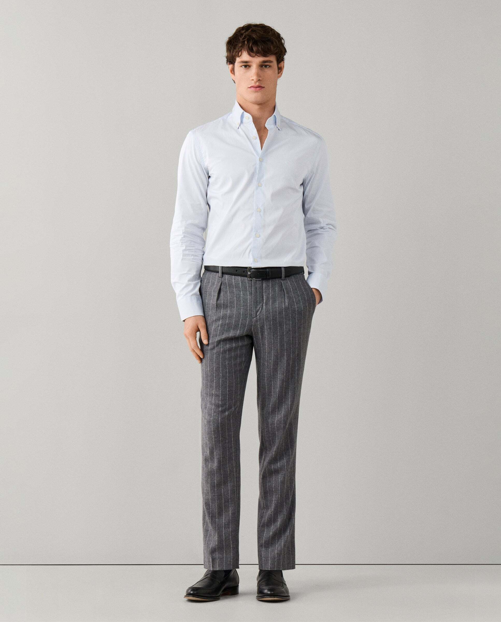 Imagen 2 de Camisa de hombre rayas city deck fit tailored - Hackett - Azul claro Azul claro