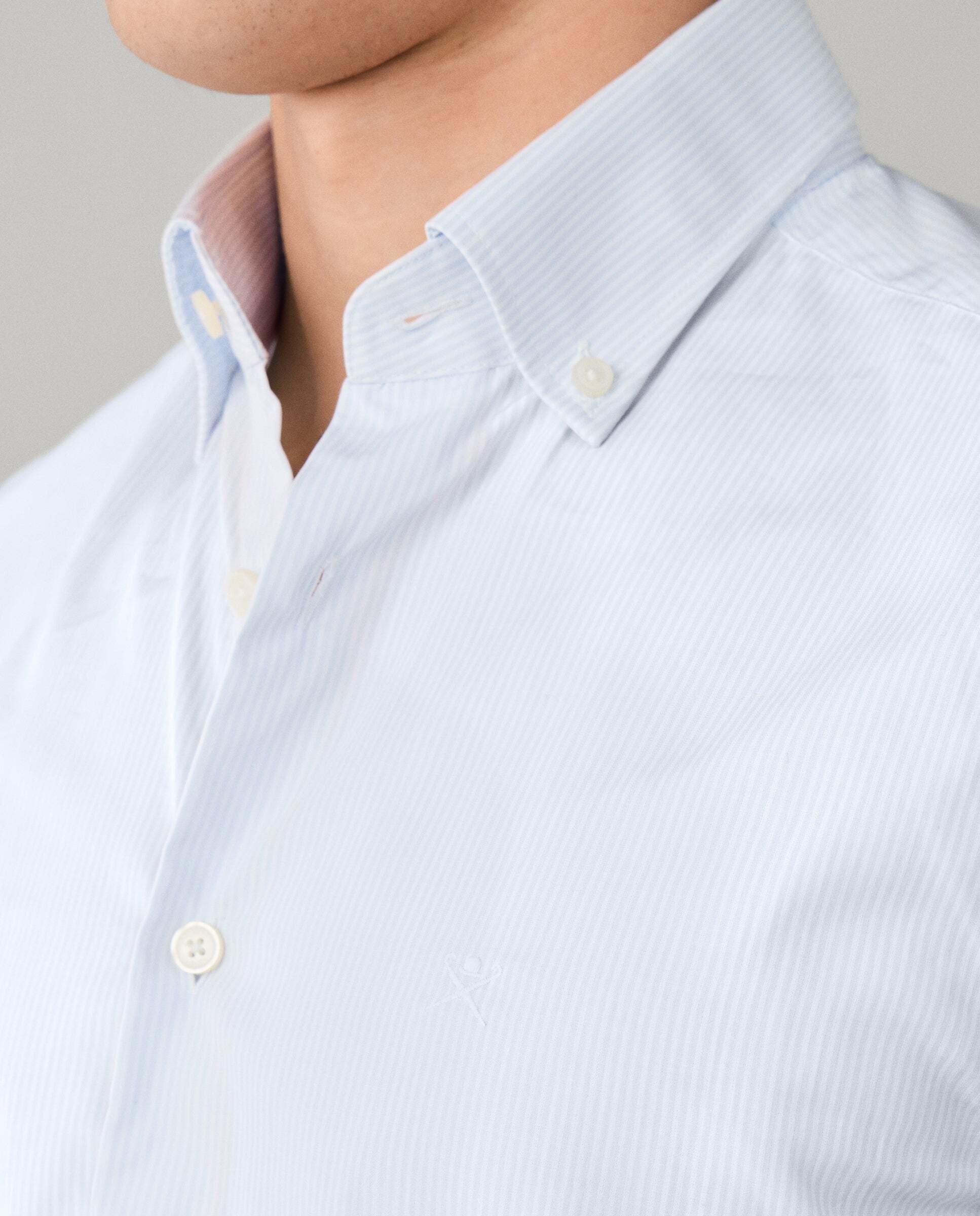 Imagen 4 de Camisa de hombre rayas city deck fit tailored - Hackett - Azul claro Azul claro