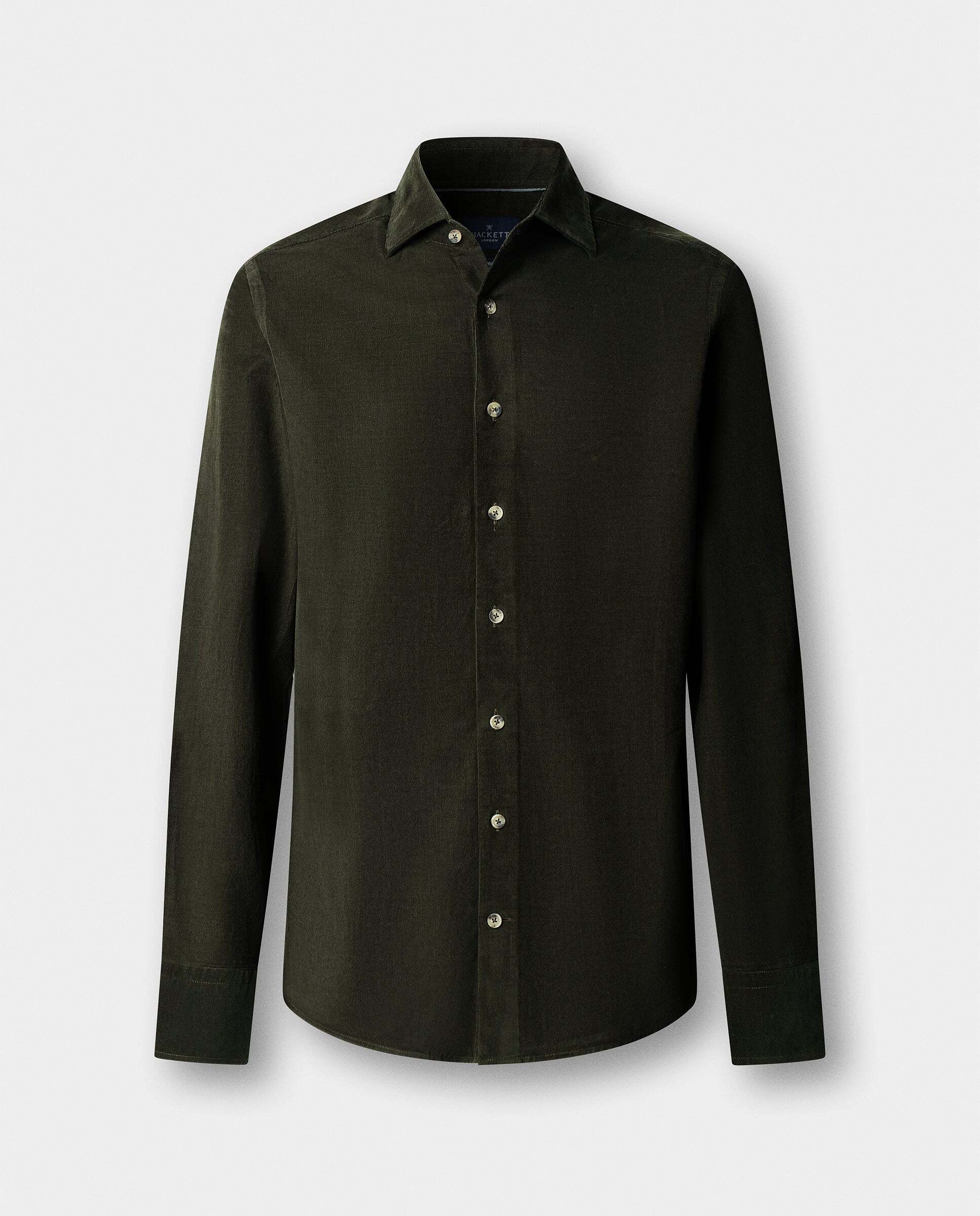Imagen 7 de Camisa de hombre babycord fit tailored - Hackett - Verde militar Verde militar
