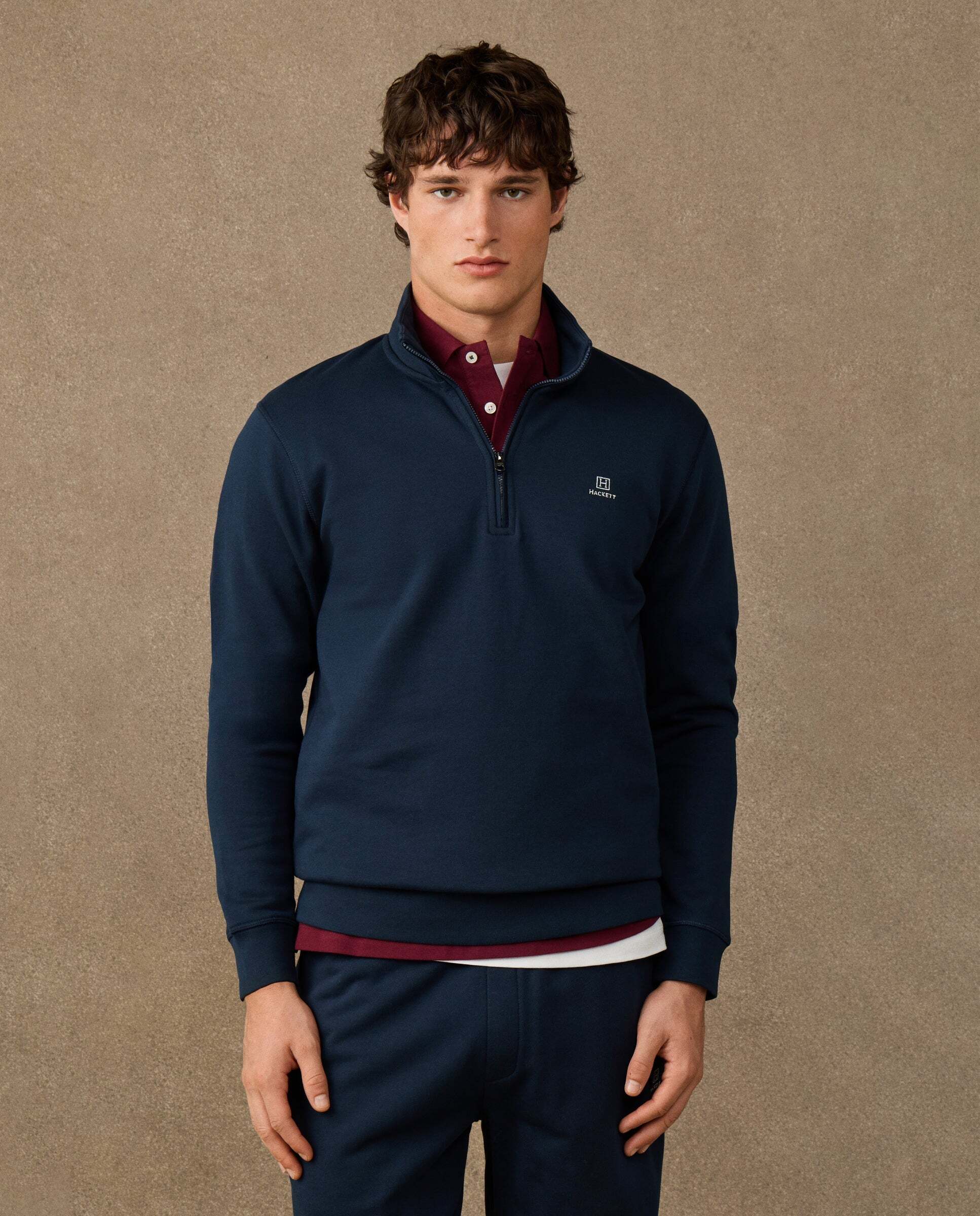 Imagen 0 de Sudadera de hombre algodón con cremallera y logo Azul