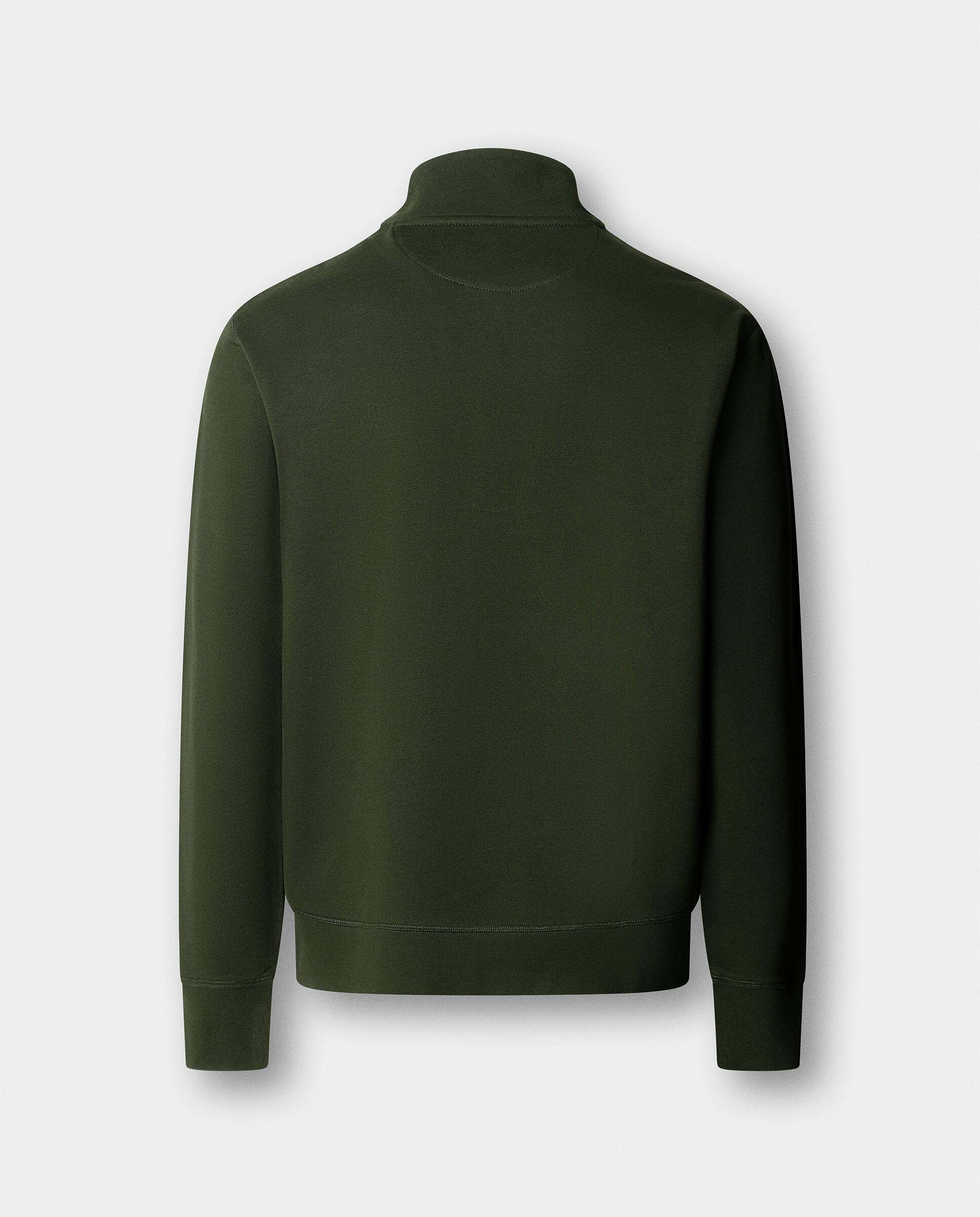 Sudadera de hombre algodón con cremallera y logo - Hackett - Verde Verde-5