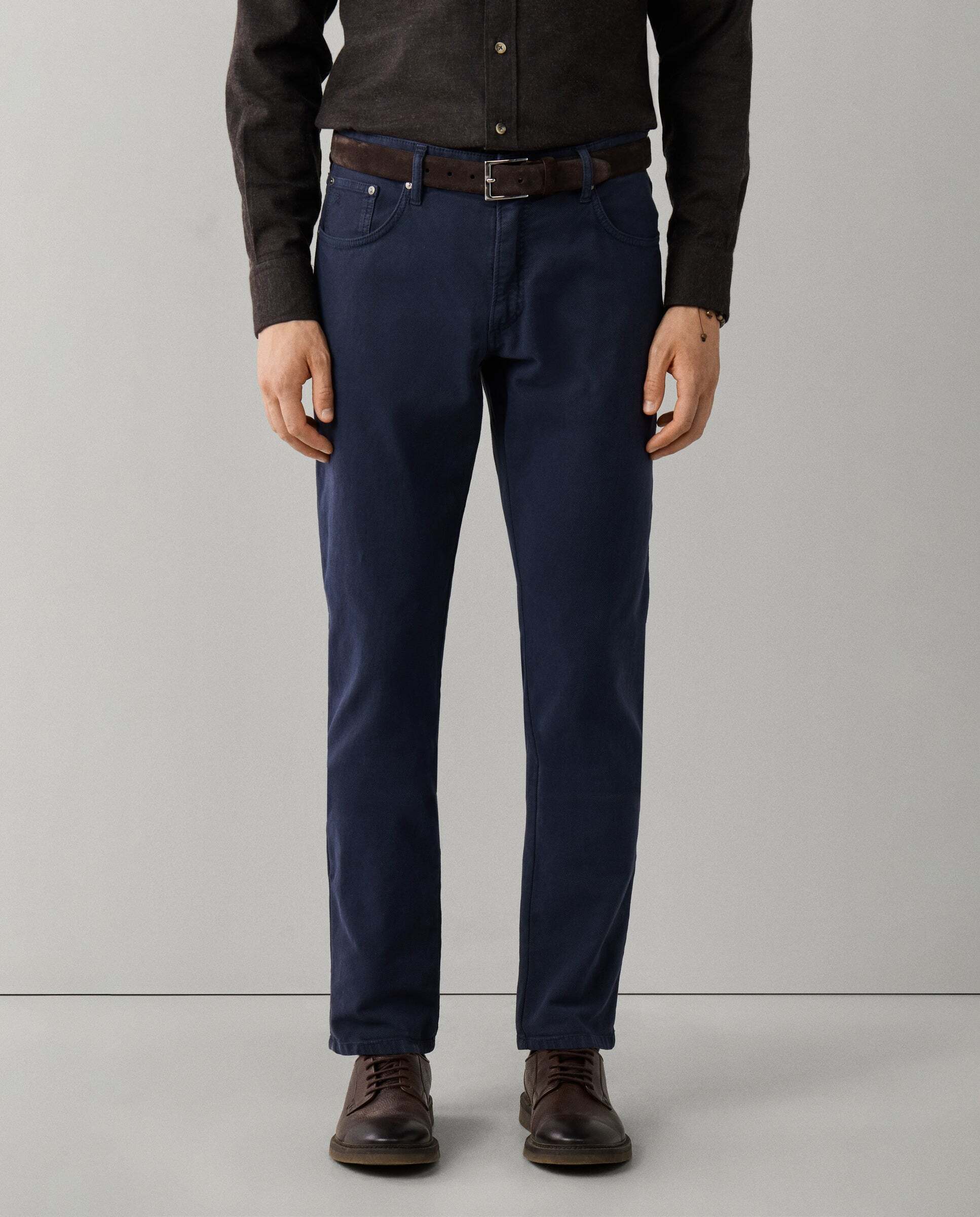 Pantalón de hombre texturizado trinity fit regular - Hackett - Azul Azul-1