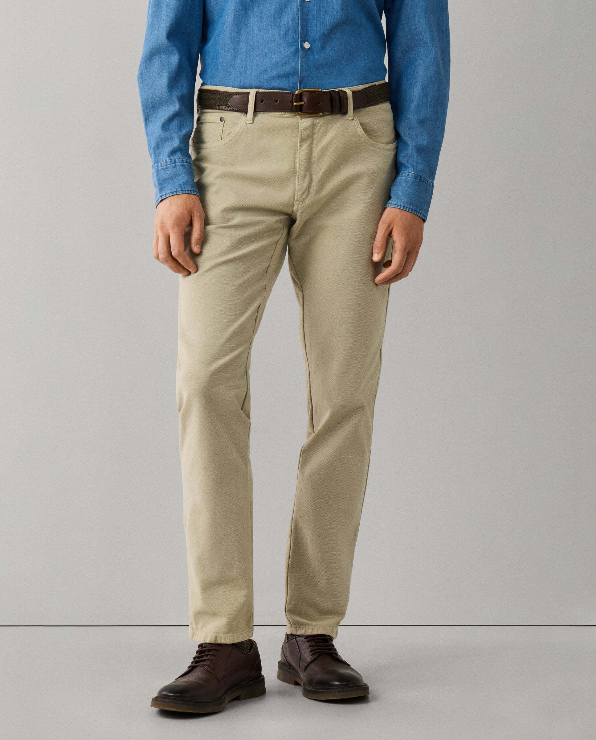 Pantalón de hombre texturizado trinity fit regular - Hackett - Natural Natural-1