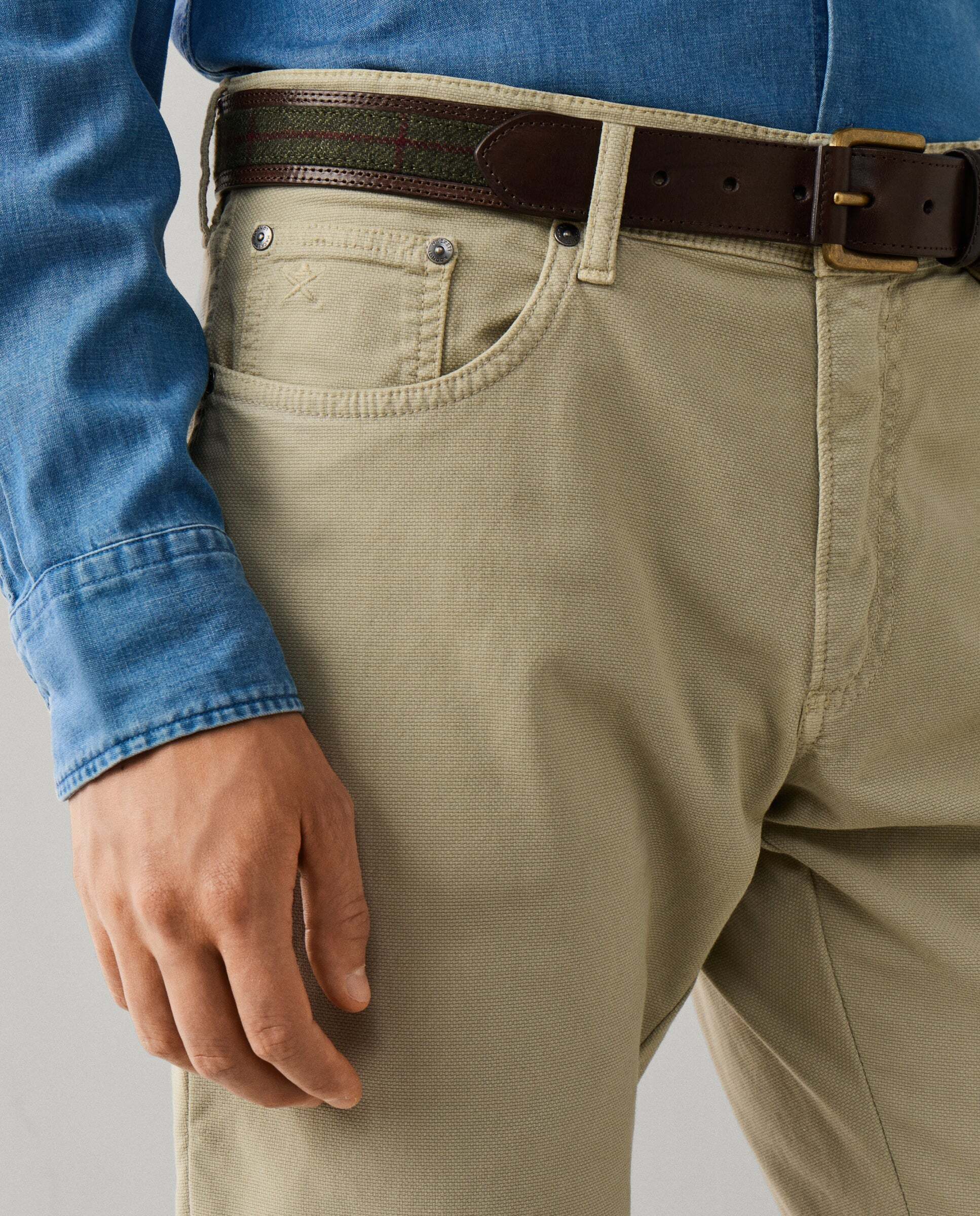 Pantalón de hombre texturizado trinity fit regular - Hackett - Natural Natural-4