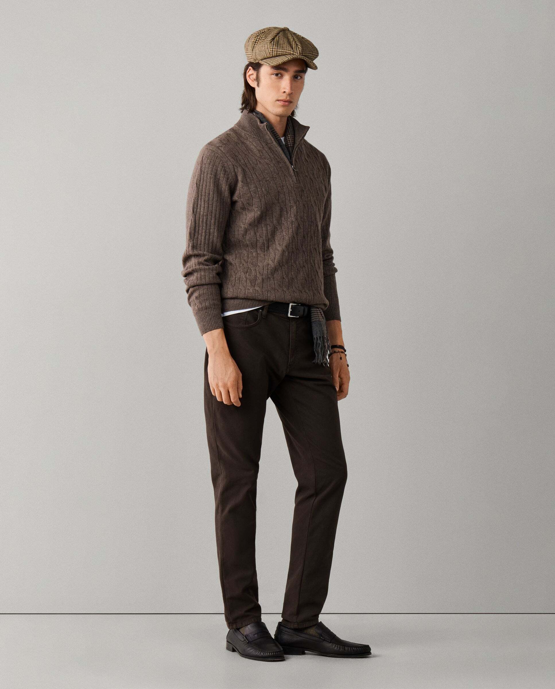 Pantalón de hombre texturizado trinity fit regular - Hackett - Marrón Marrón-2