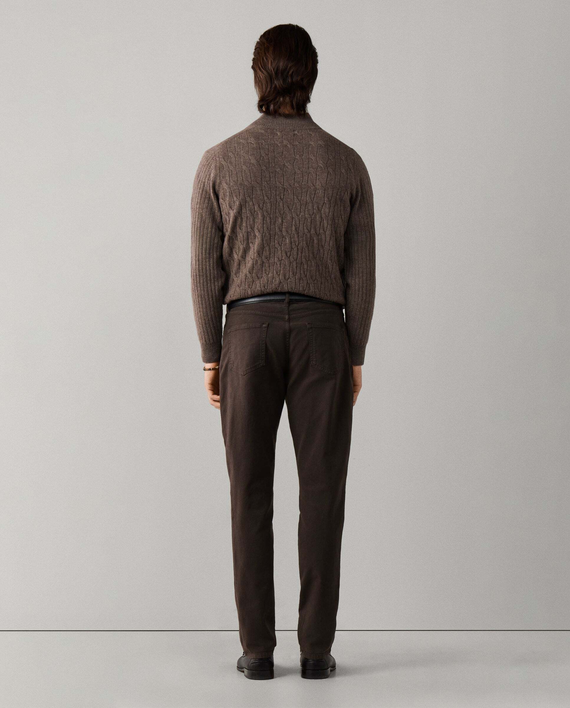 Pantalón de hombre texturizado trinity fit regular - Hackett - Marrón Marrón-3