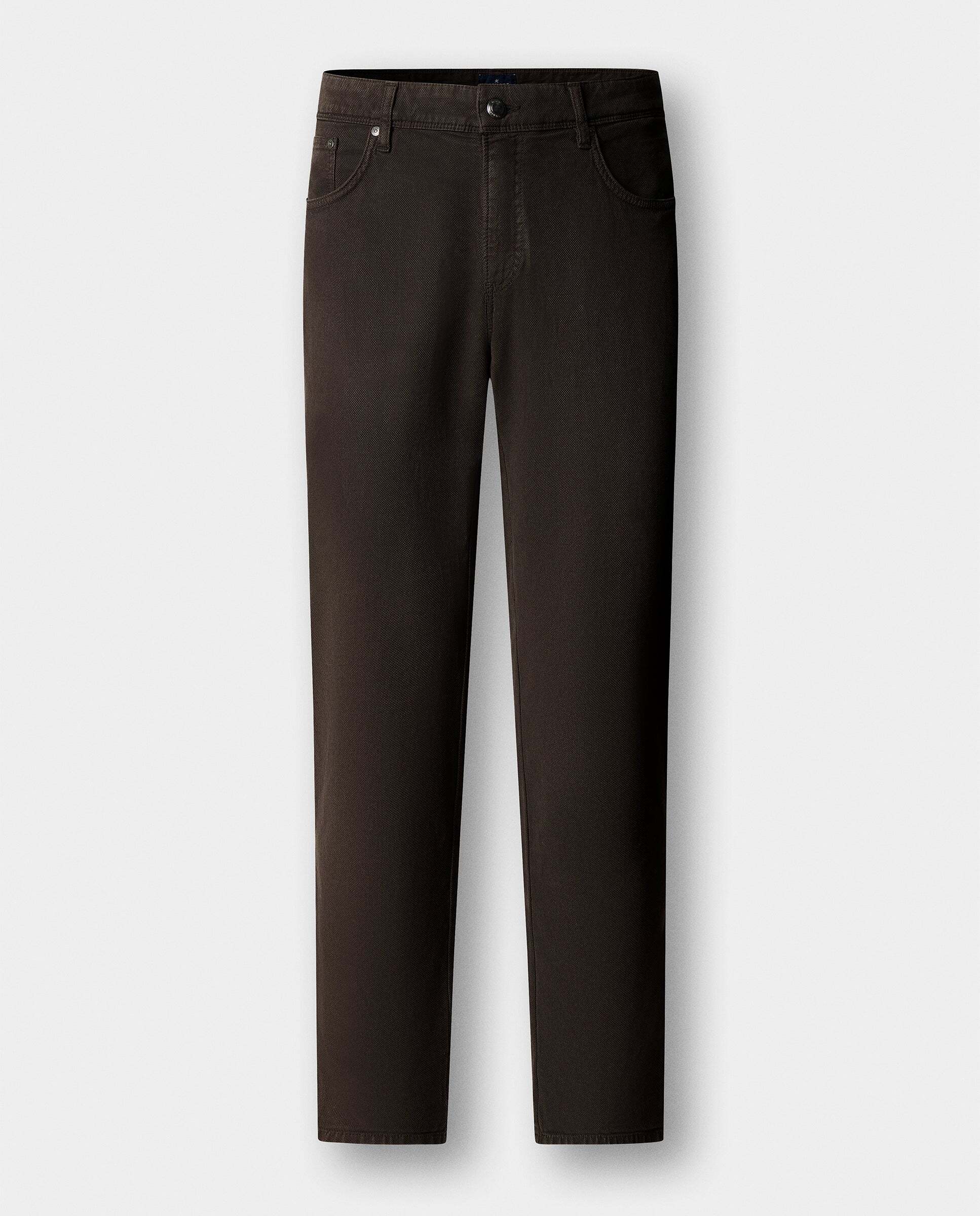 Pantalón de hombre texturizado trinity fit regular - Hackett - Marrón Marrón-6