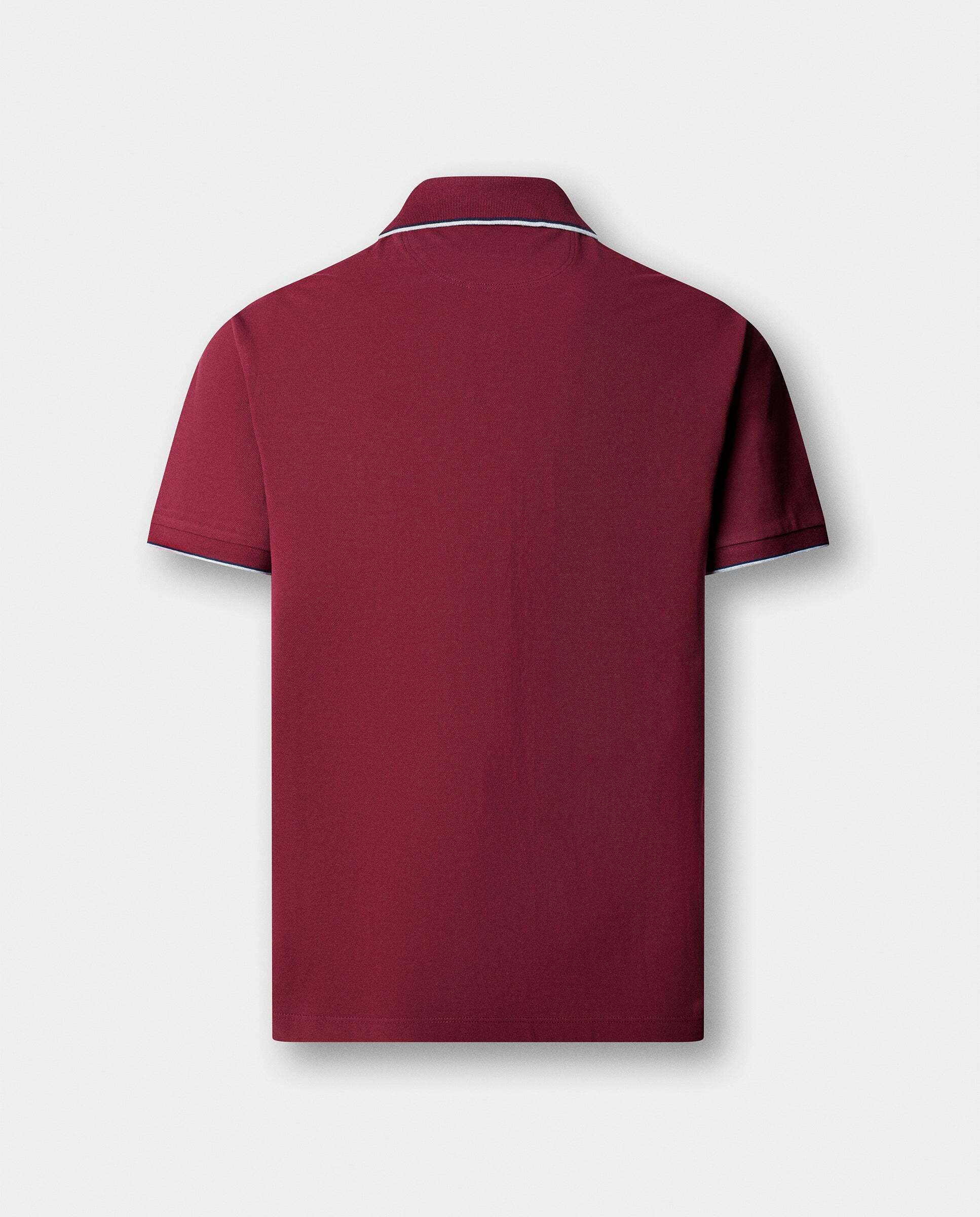 Polo de hombre manga corta con ribete fit clásico - Rojo Rojo-5