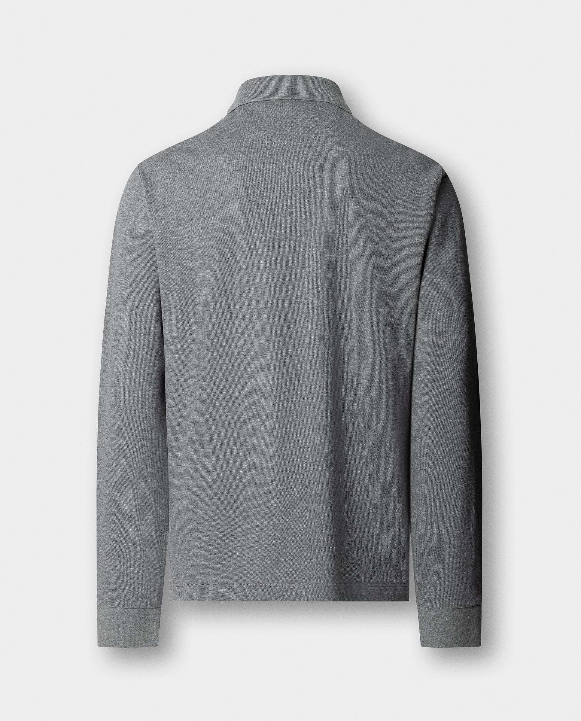 Polo de hombre manga larga con logo fit clásico - Hackett - Gris Gris-5
