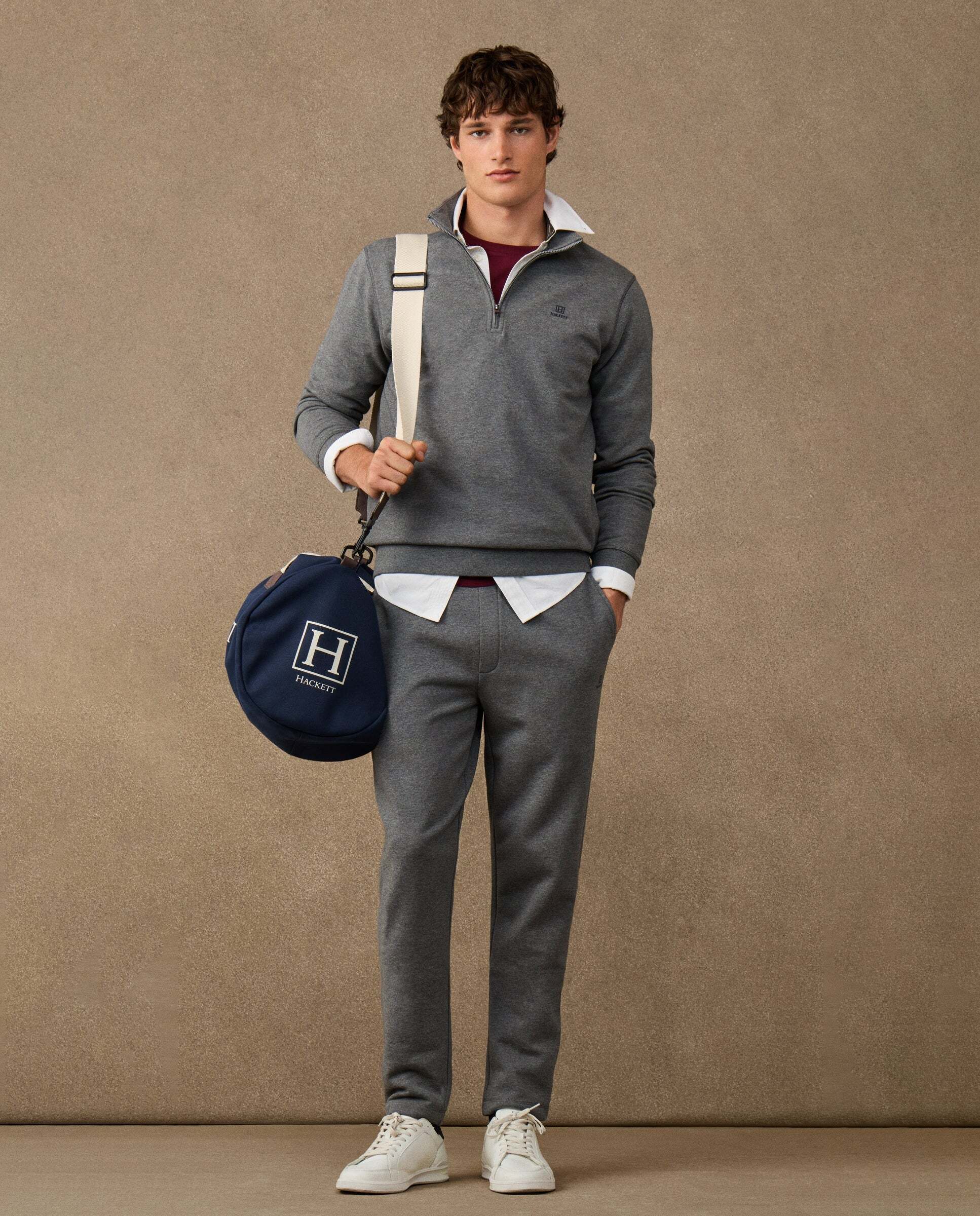 Jogger de felpa con logo - Hackett - Gris Gris-2