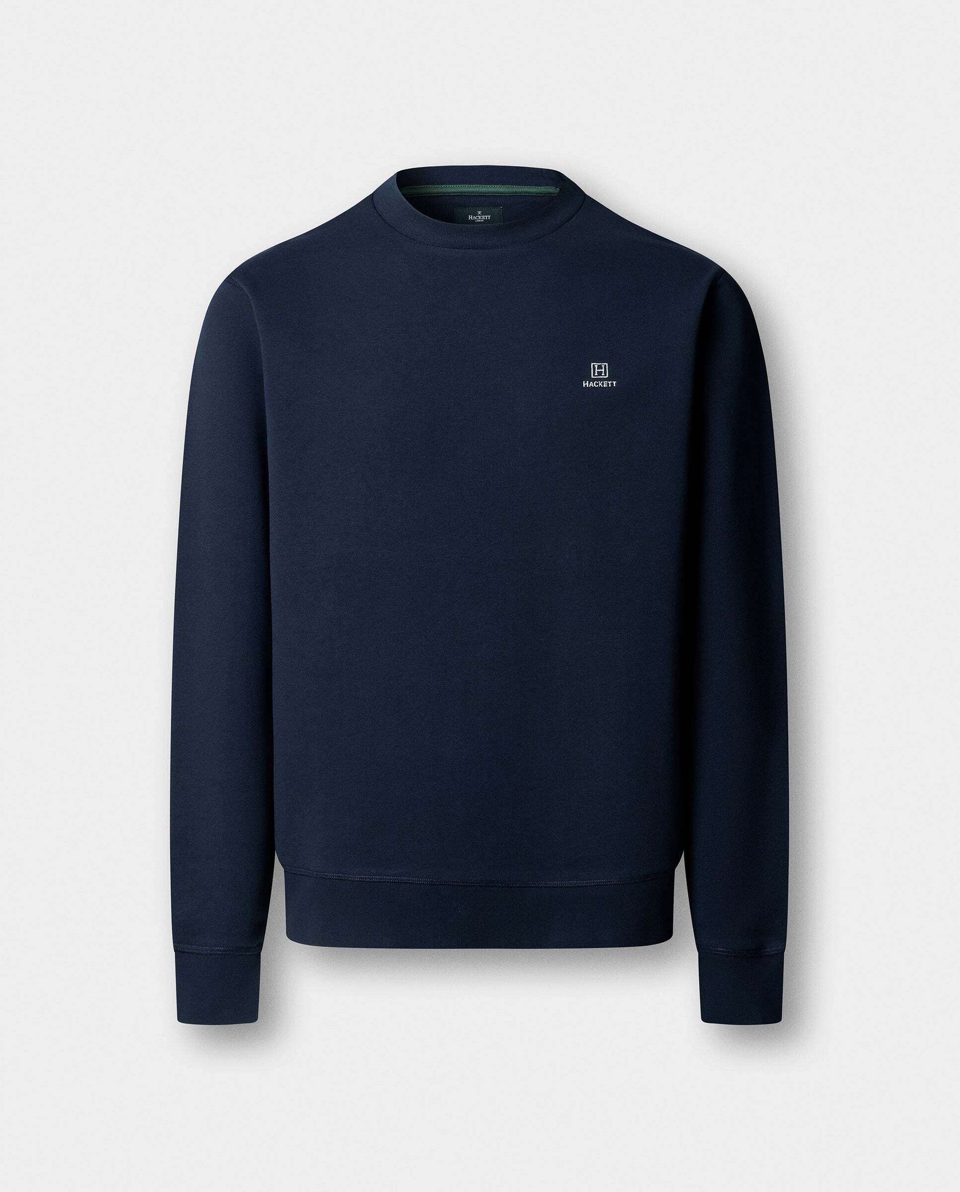 Sudadera de hombre algodón cuello redondo con logo - Hackett - Azul Azul-6