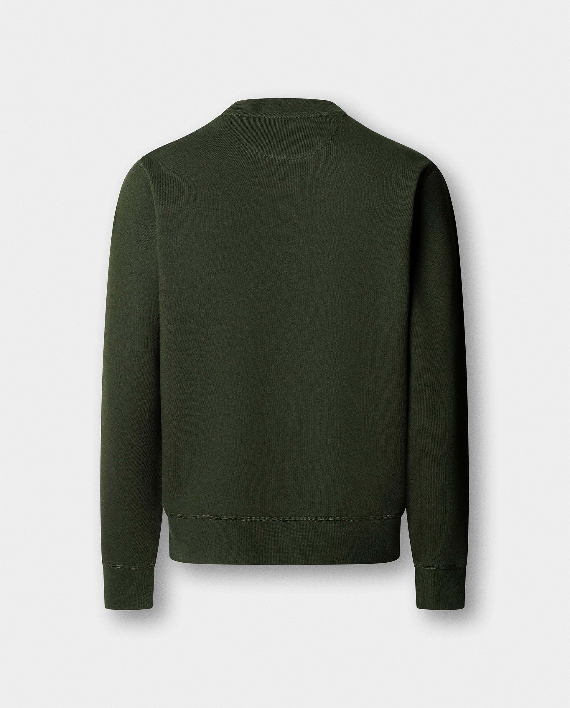 Sudadera de hombre algodón cuello redondo con logo - Hackett - Verde Verde-5