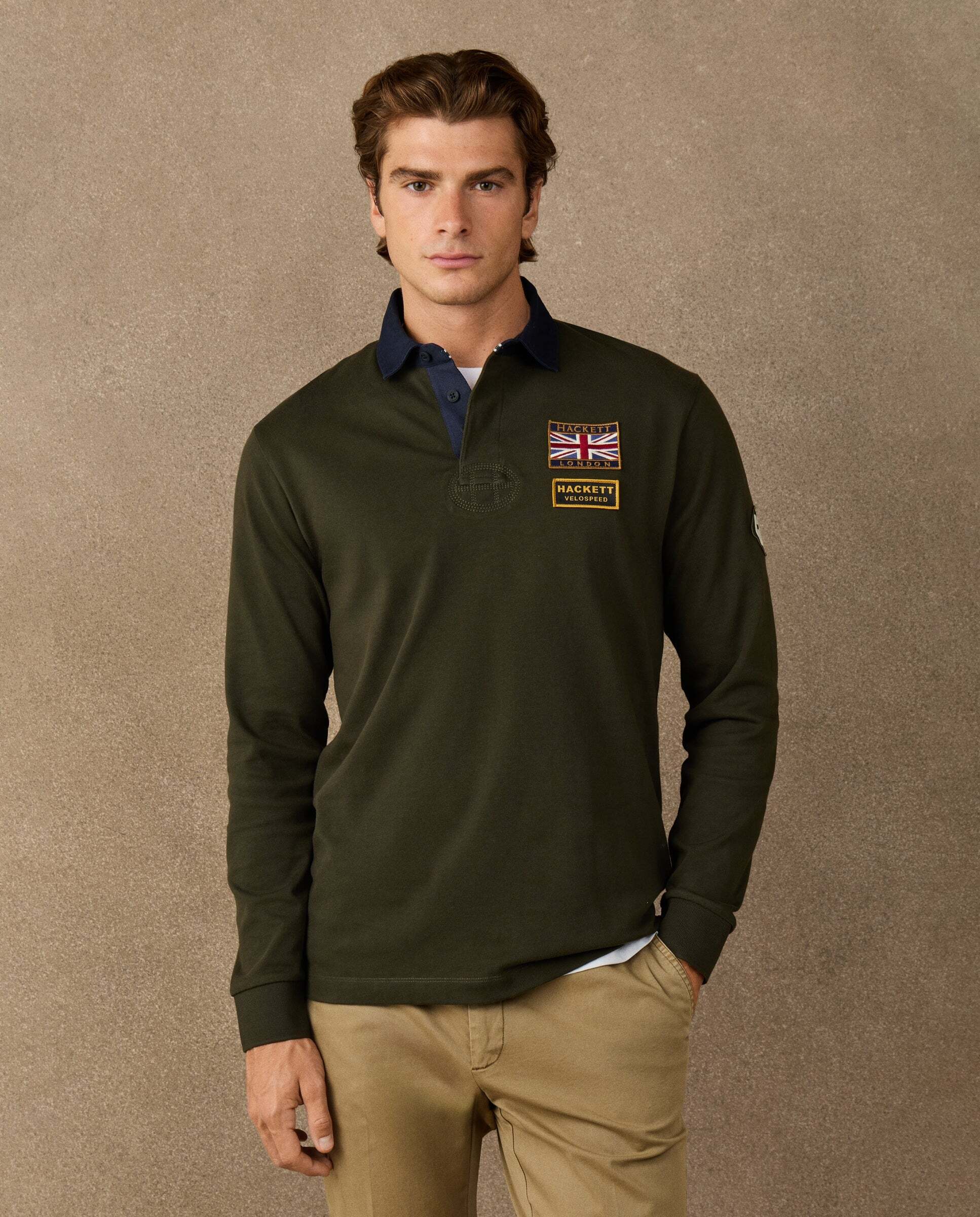Imagen 0 de Polo rugby logos rally fit clásico Verde militar