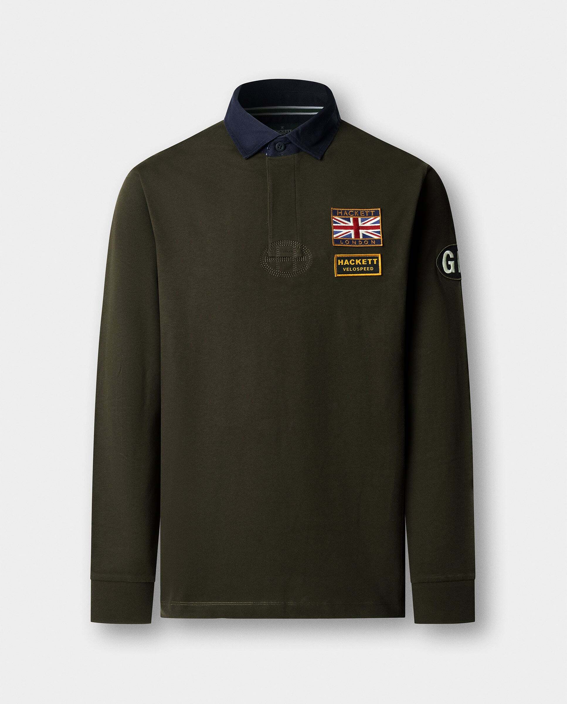 Polo rugby logos rally fit clásico - Hackett - Verde militar Verde militar-6
