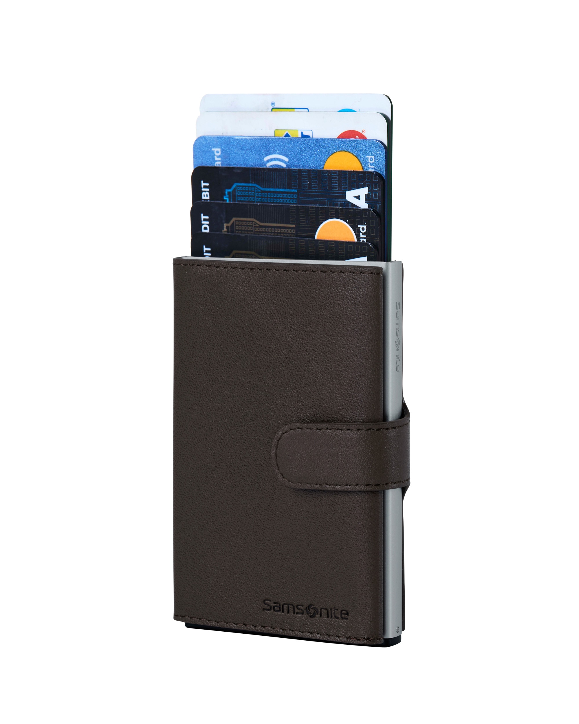 Cartera Alu Fit de piel y aluminio con capacidad de 8 tarjetas - Samsonite - Marrón oscuro Marrón oscuro-5
