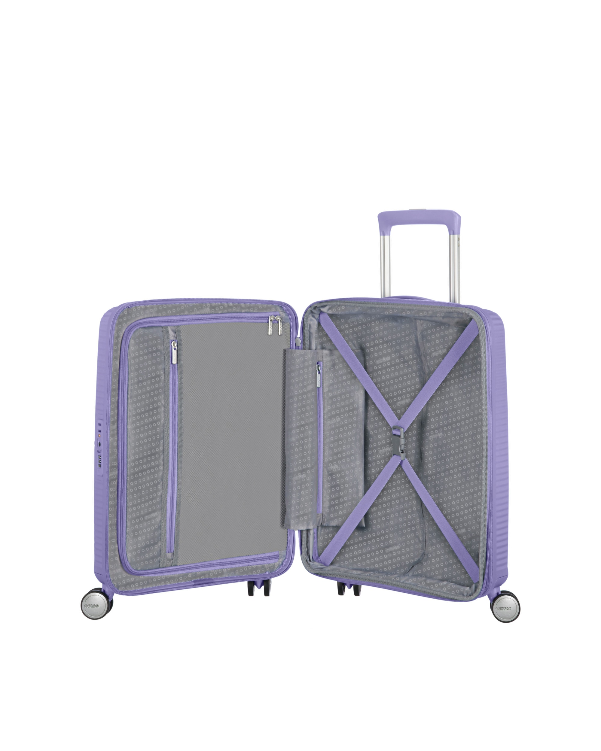 Maleta de cabina Soundbox Spinner 55/20 Tsa Exp rígida con capacidad de 35,5 L - American Tourister - Lila Lila-3