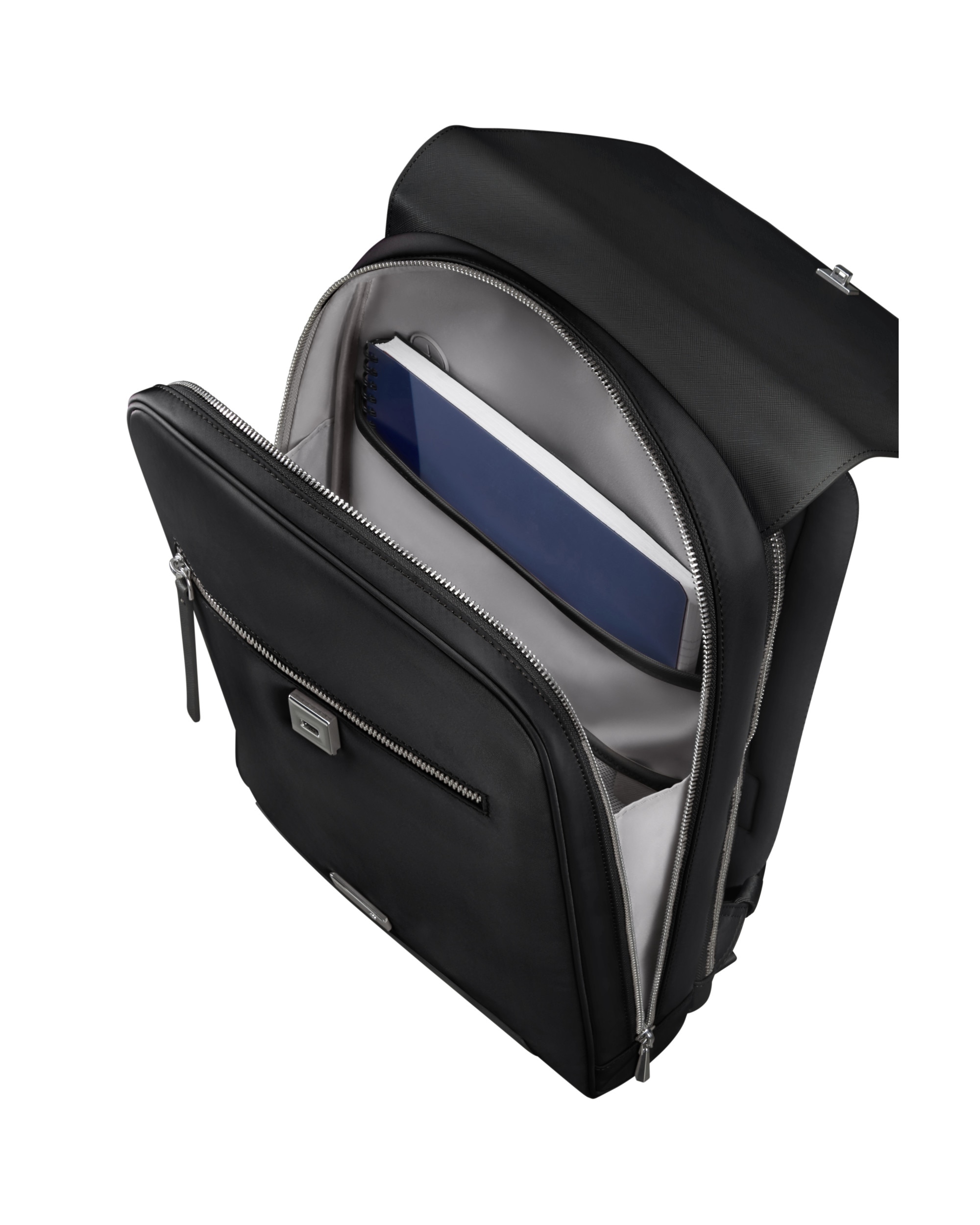 Mochila con solapa para portátil de 14,1'' de mujer zalia 30 de material reciclado - Samsonite - Negro Negro-3