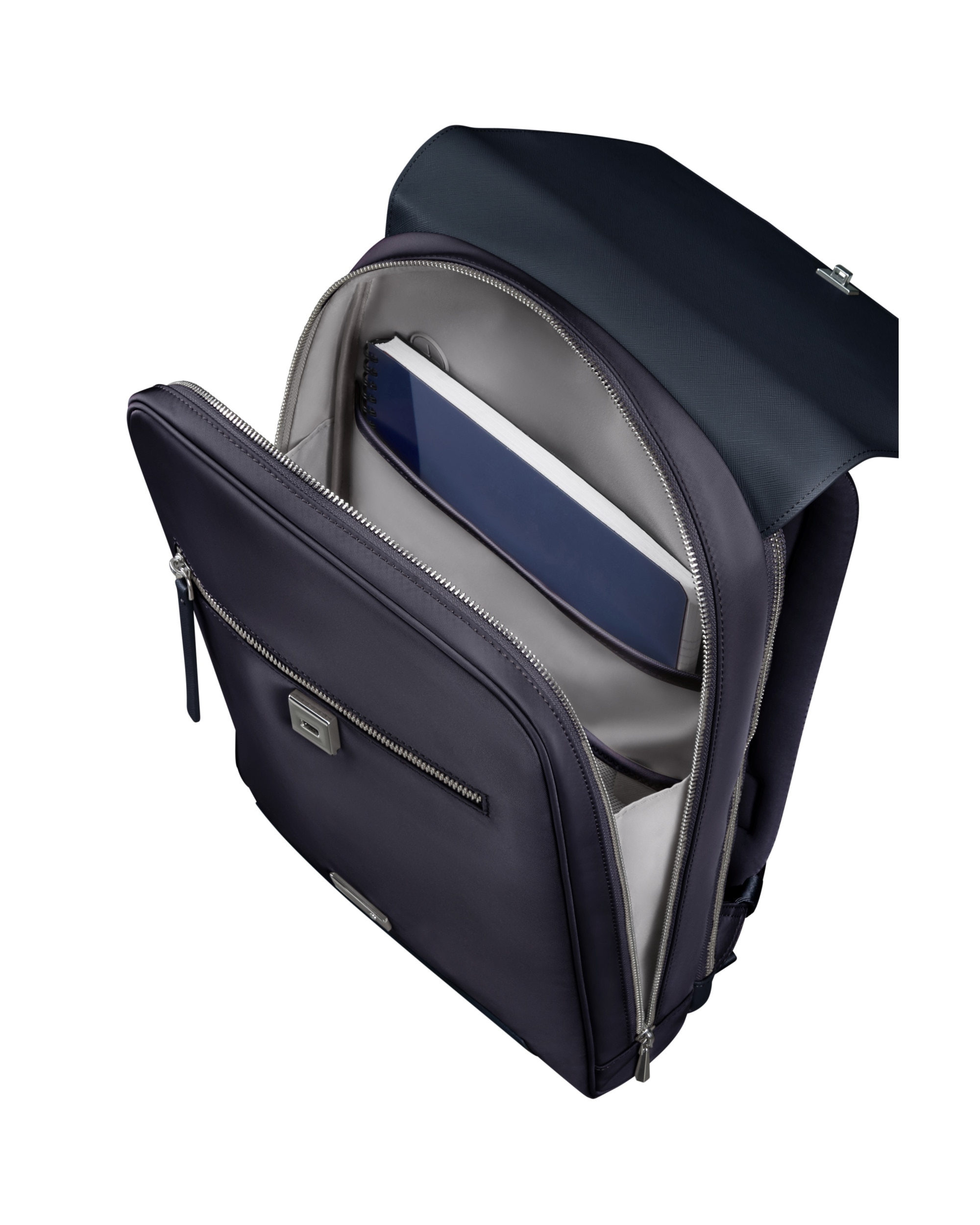 Mochila con solapa para portátil de 14,1'' de mujer zalia 30 de material reciclado - Samsonite - Azul marino Azul marino-3