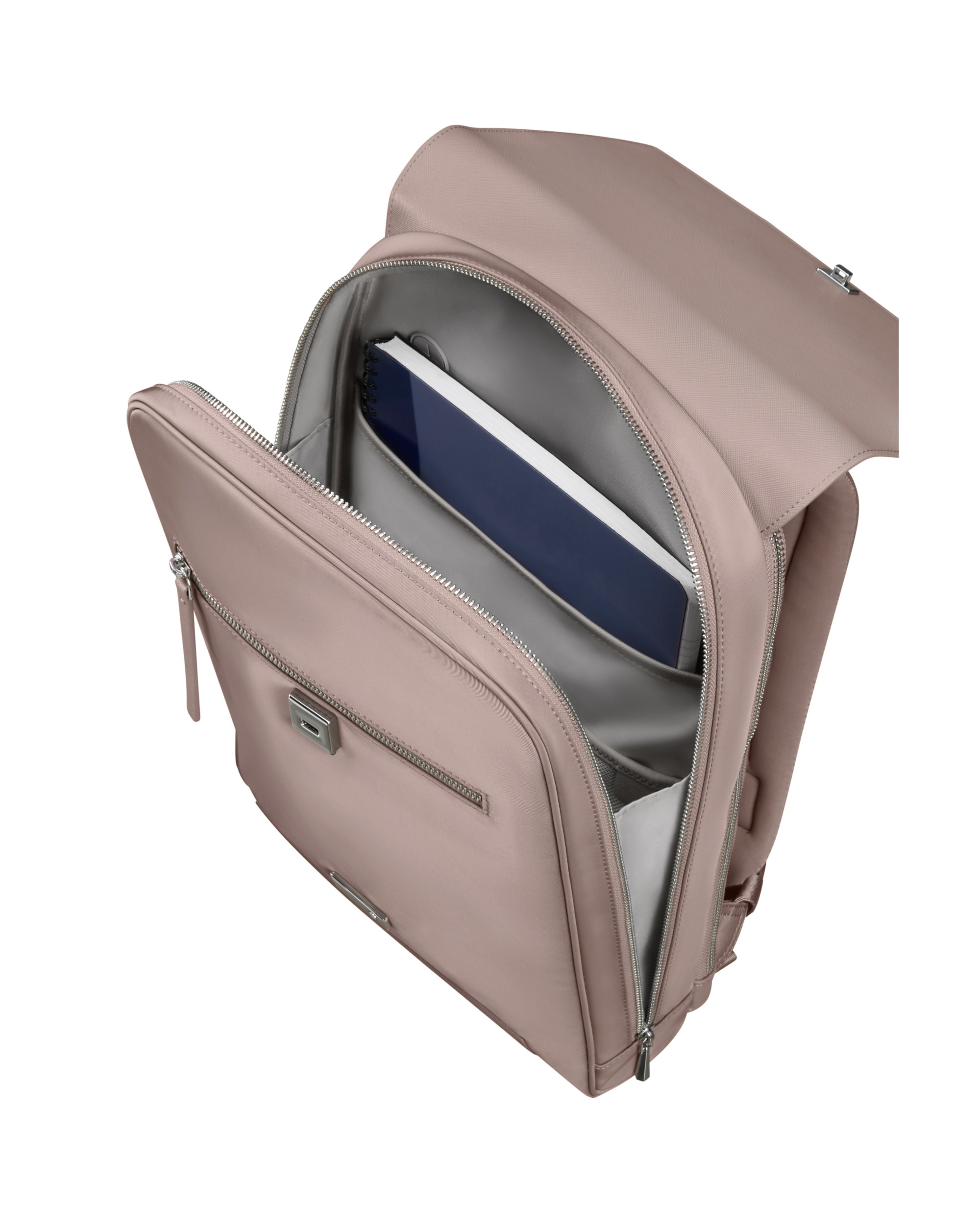 Mochila con solapa para portátil de 14,1'' de mujer zalia 30 de material reciclado - Samsonite - Rosa claro Rosa claro-3
