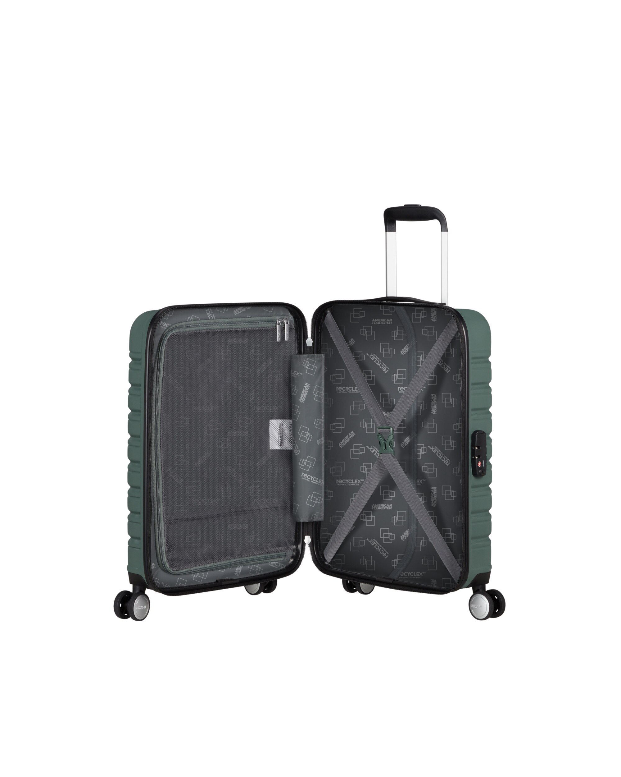 Maleta de cabina Flashline 55 rígida con capacidad de 32 L - American Tourister - Verde militar Verde militar-3