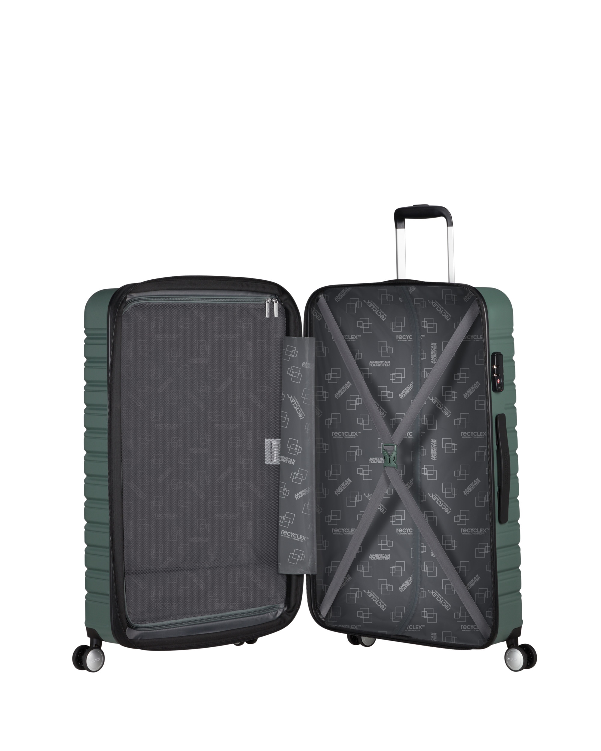 Maleta grande expandible flashline 78 rígida con capacidad hasta 109 litros - American Tourister - Verde militar Verde militar-3