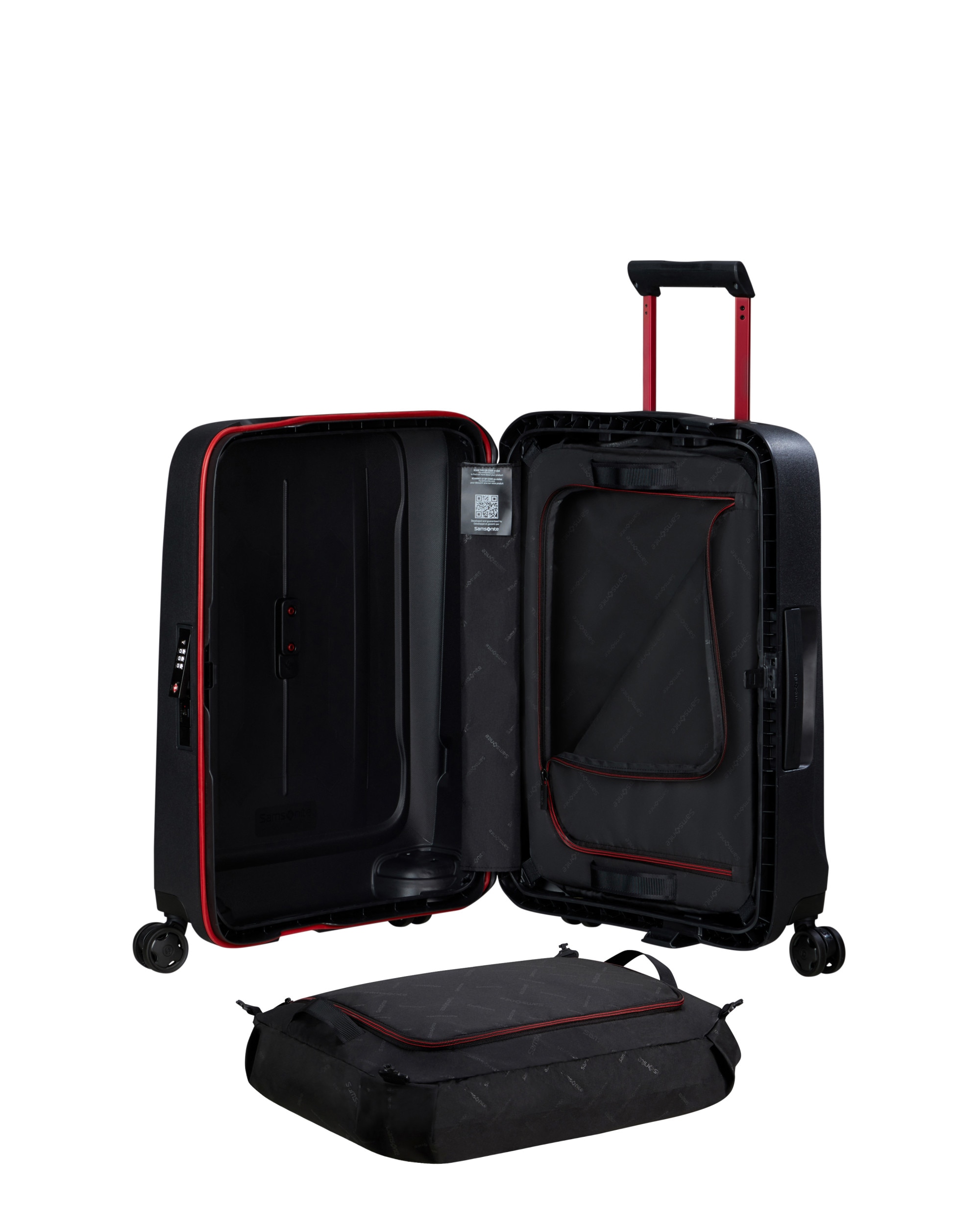 Maleta de cabina Essens 55/20 rígida con capacidad de 39 L - Samsonite - Negro / Rojo Negro / Rojo-3