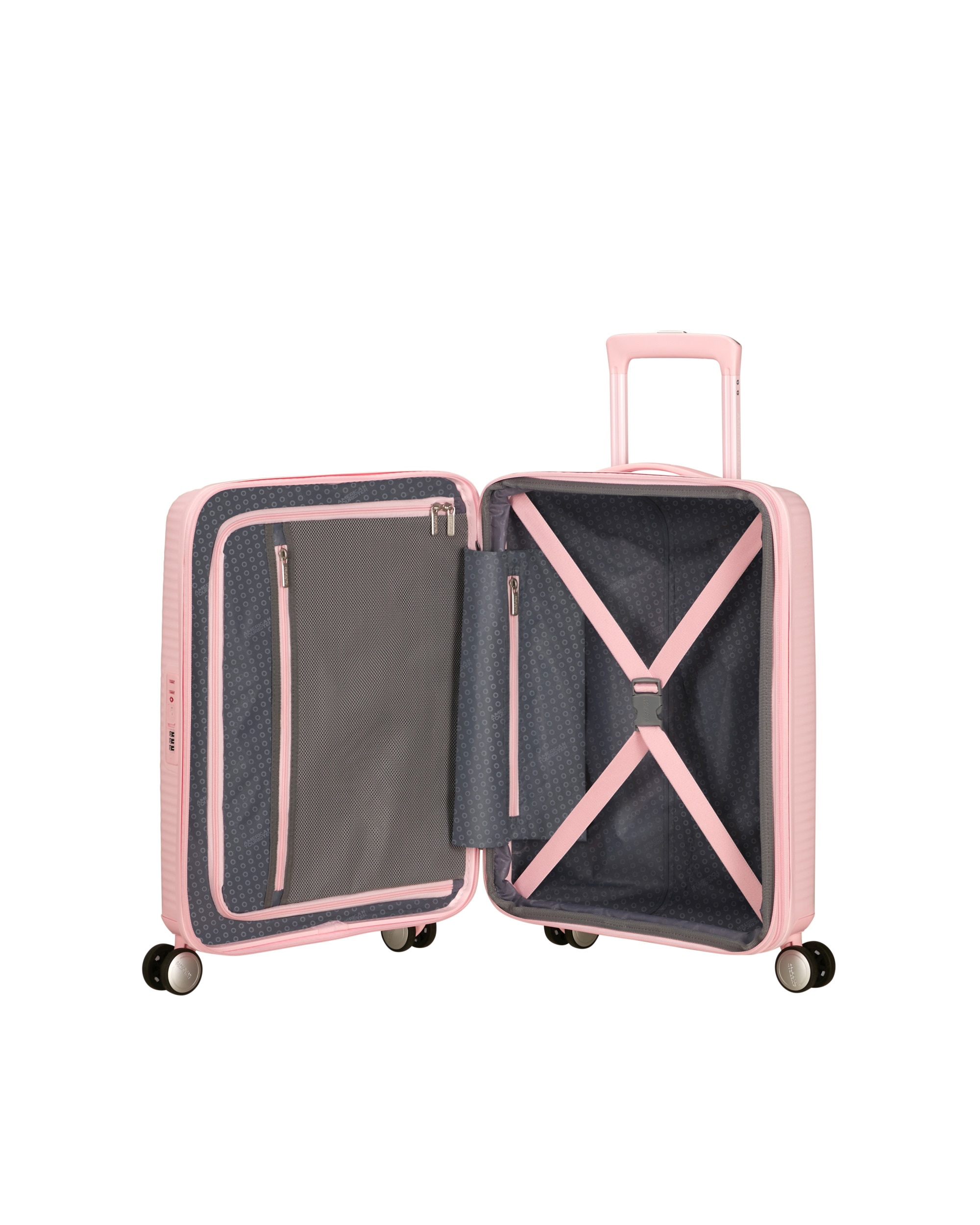 Maleta de cabina Soundbox Spinner 55/20 Tsa Exp rígida con capacidad de 35,5 L - American Tourister - Rosa Rosa-3
