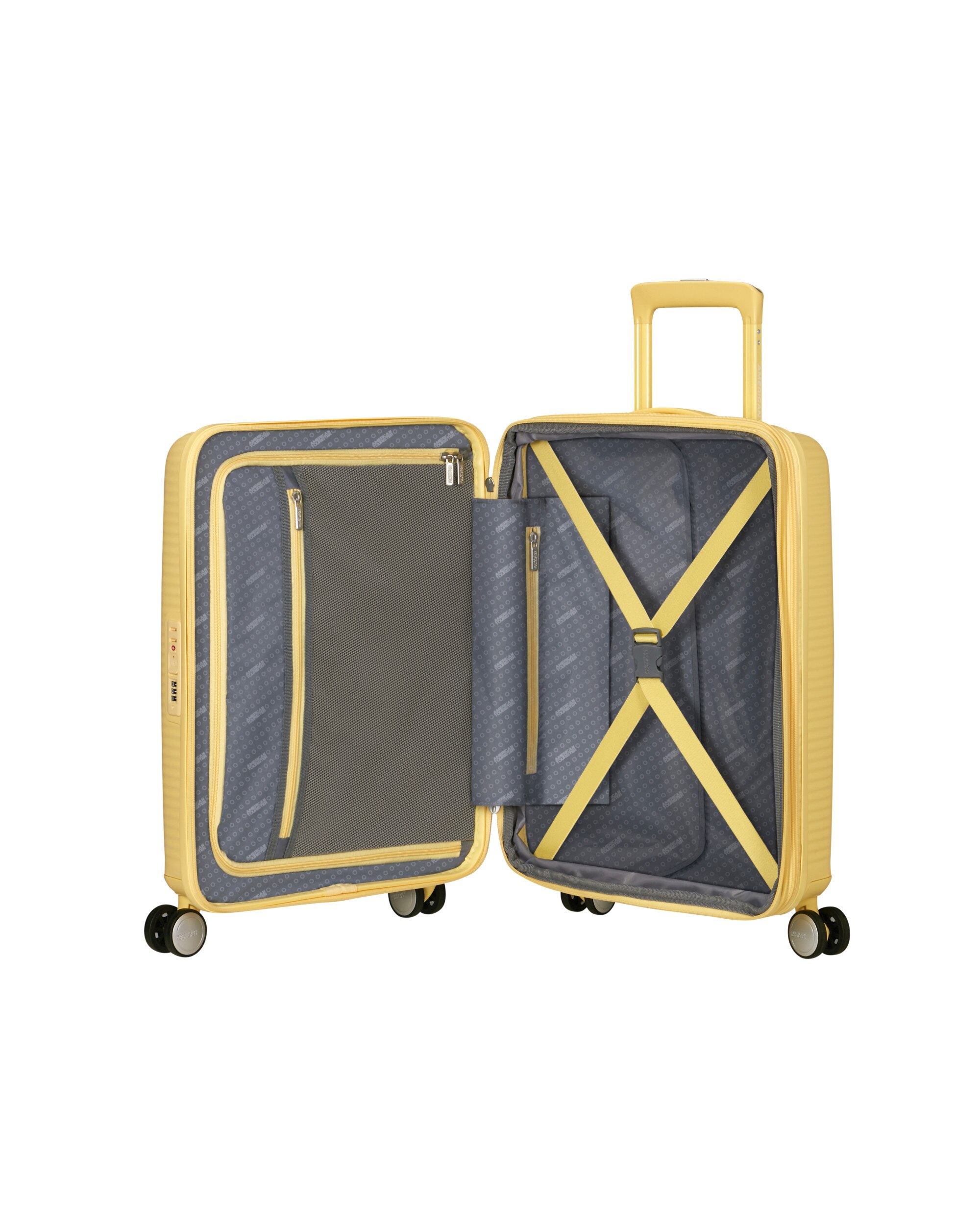 Maleta de cabina Soundbox Spinner 55/20 Tsa Exp rígida con capacidad de 35,5 L - American Tourister - Amarillo Amarillo-3