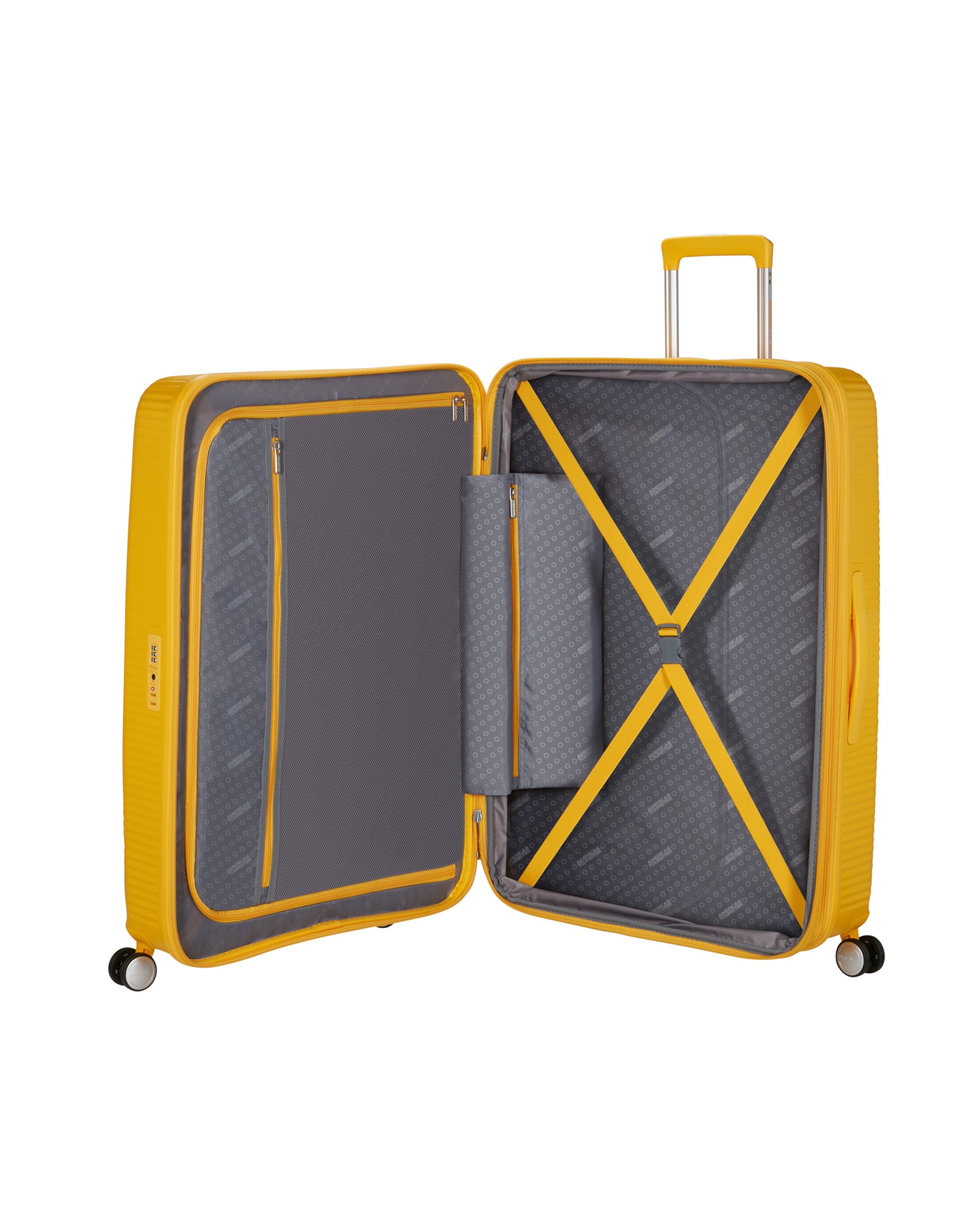Maleta extra grande expandible Soundbox Spinner 77/28 Tsa Exp rígida con capacidad hasta 145 L. - American Tourister - Oro Oro-3