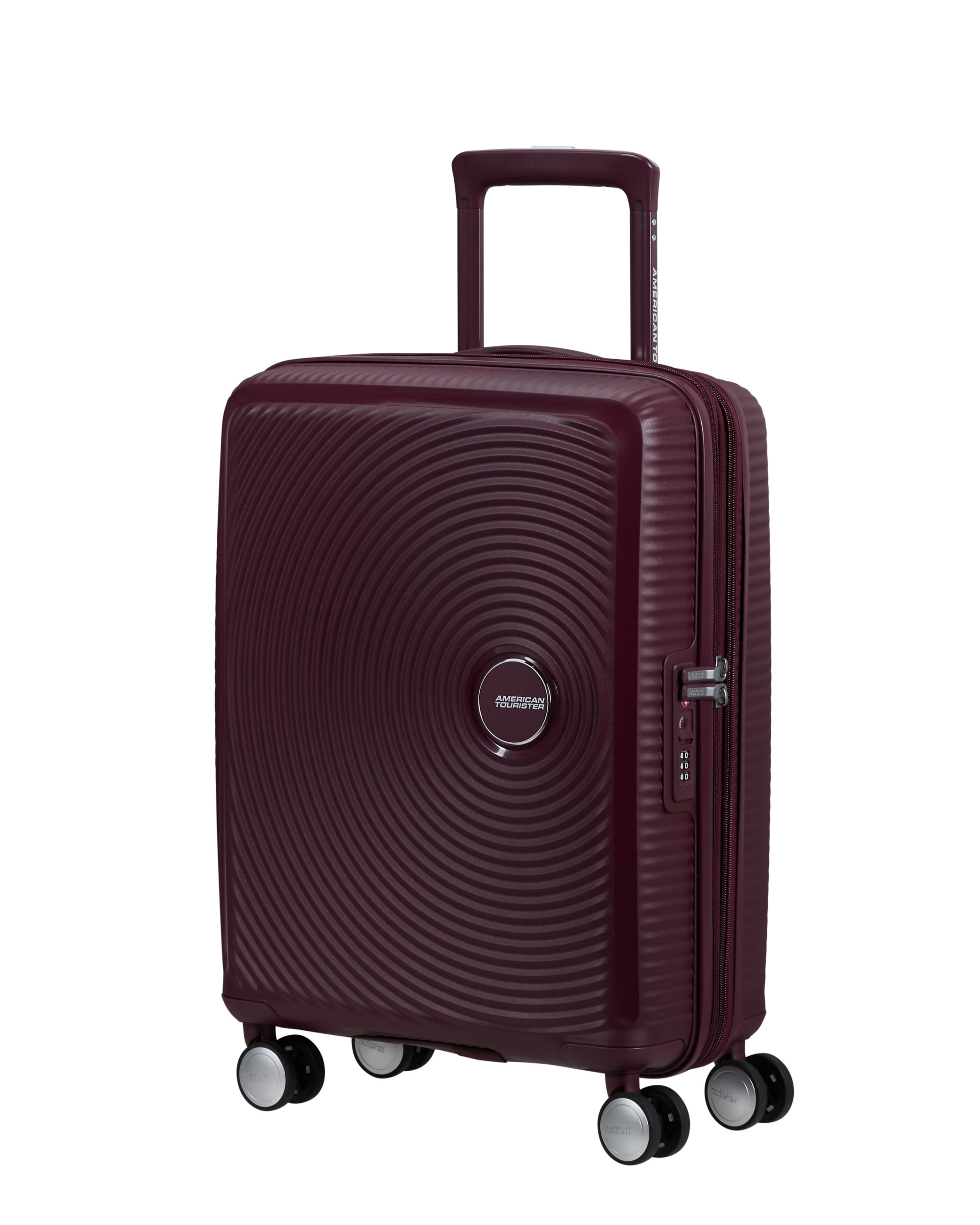 Maleta de cabina Soundbox Spinner 55/20 Tsa Exp rígida con capacidad de 35,5 L - American Tourister - Granate Granate-1
