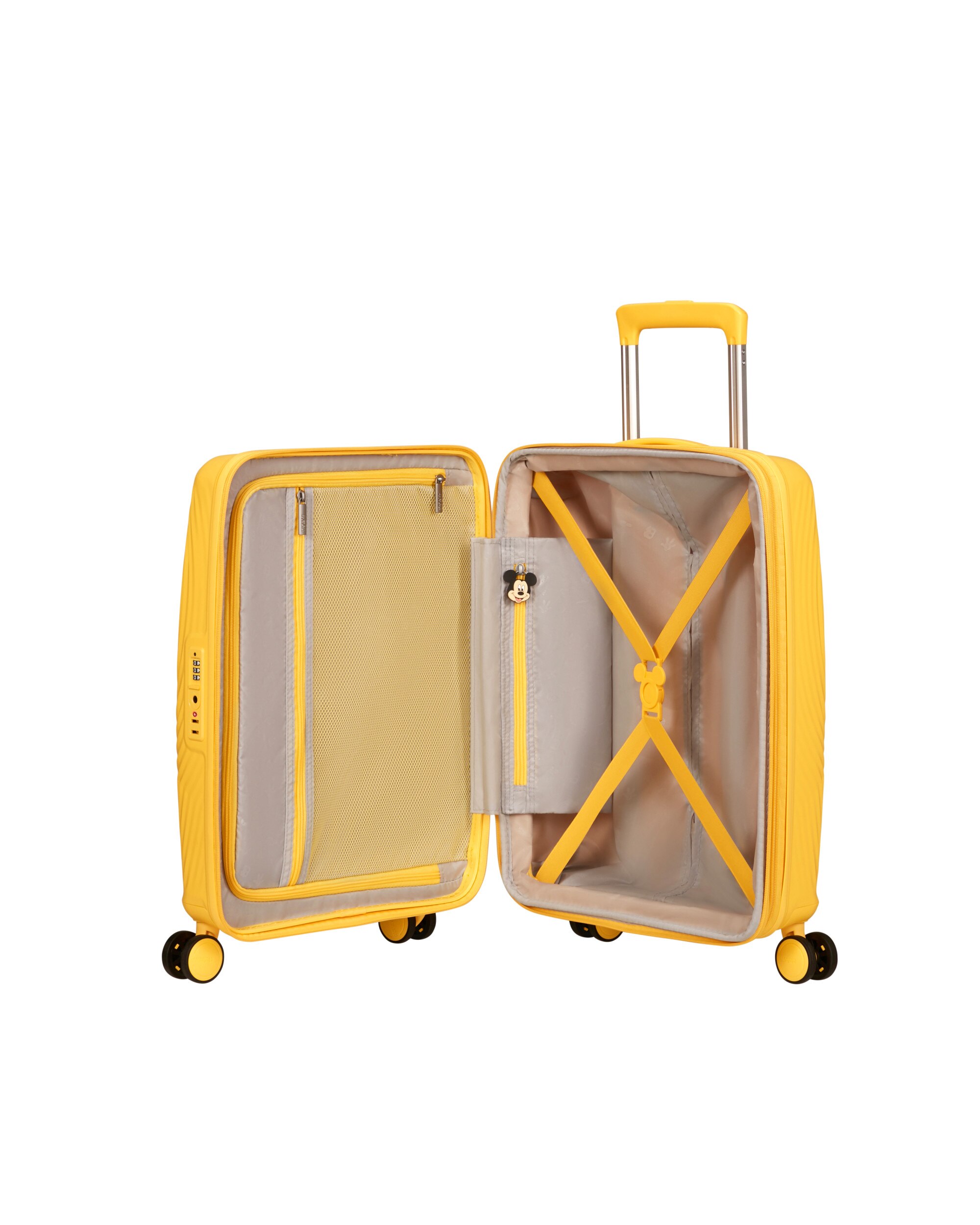 Maleta de cabina expandible Mickey Magic rígida con capacidad hasta 44 litros - American Tourister - Amarillo Amarillo-3