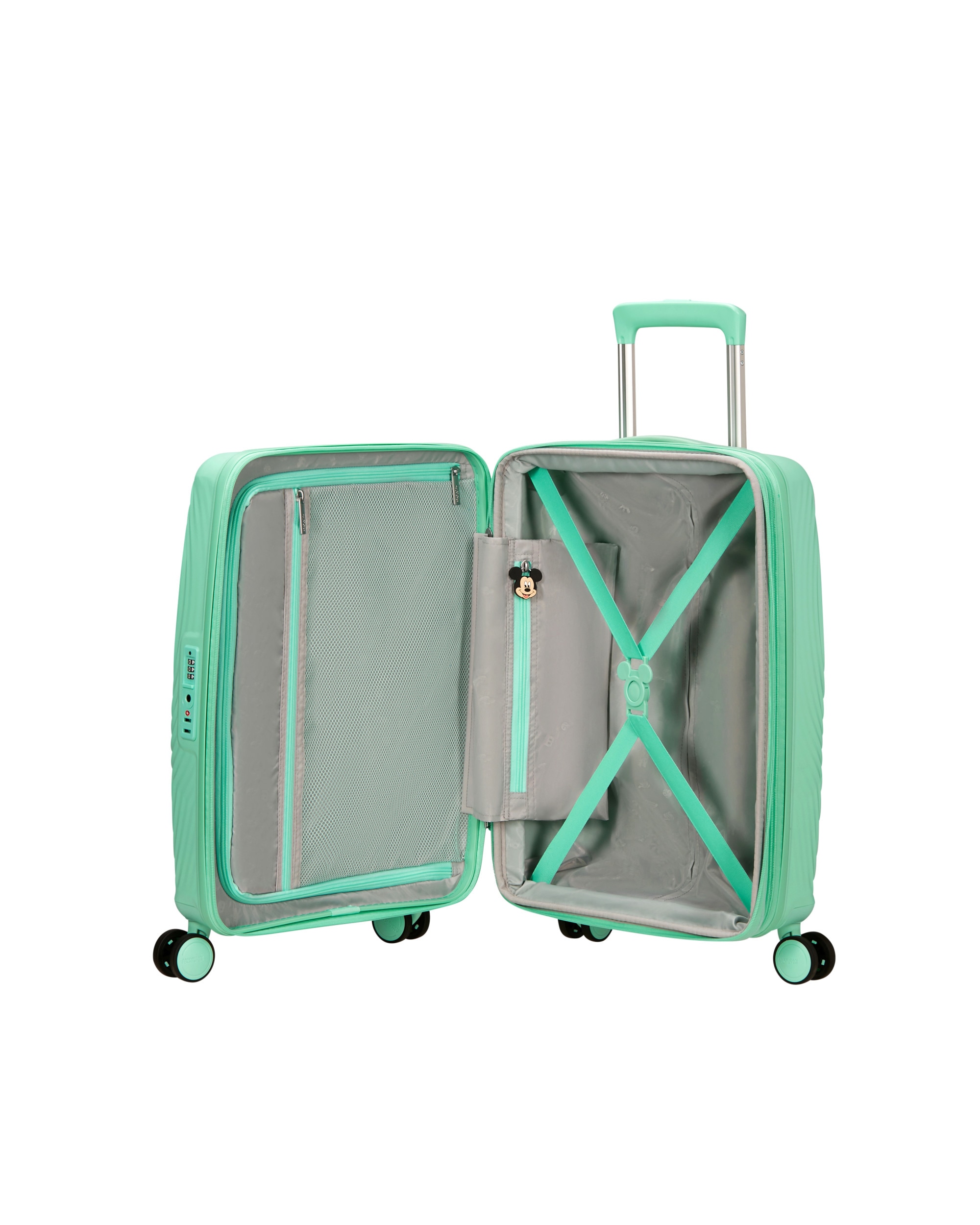 Maleta de cabina expandible Mickey Magic rígida con capacidad hasta 44 litros - American Tourister - Azul Verde claro-3