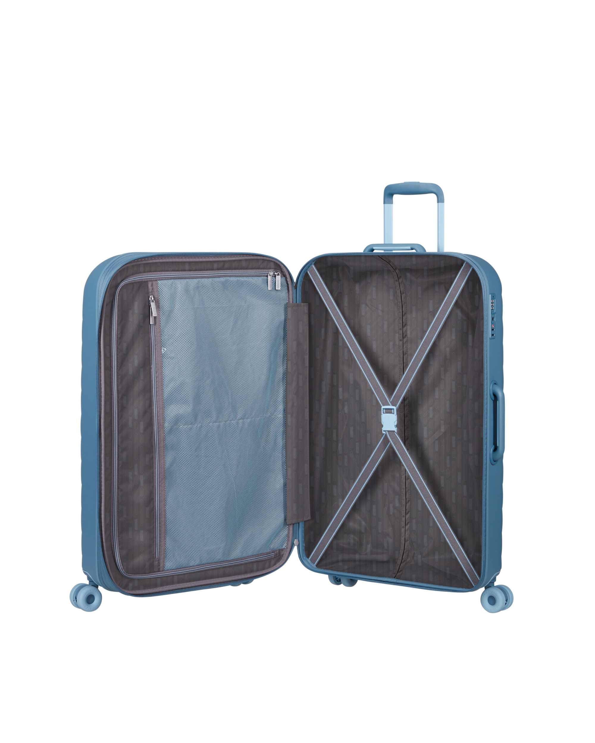 Maleta grande expandible neovibe rígida con capacidad hasta 106 litros - American Tourister - Azul claro Azul claro-3