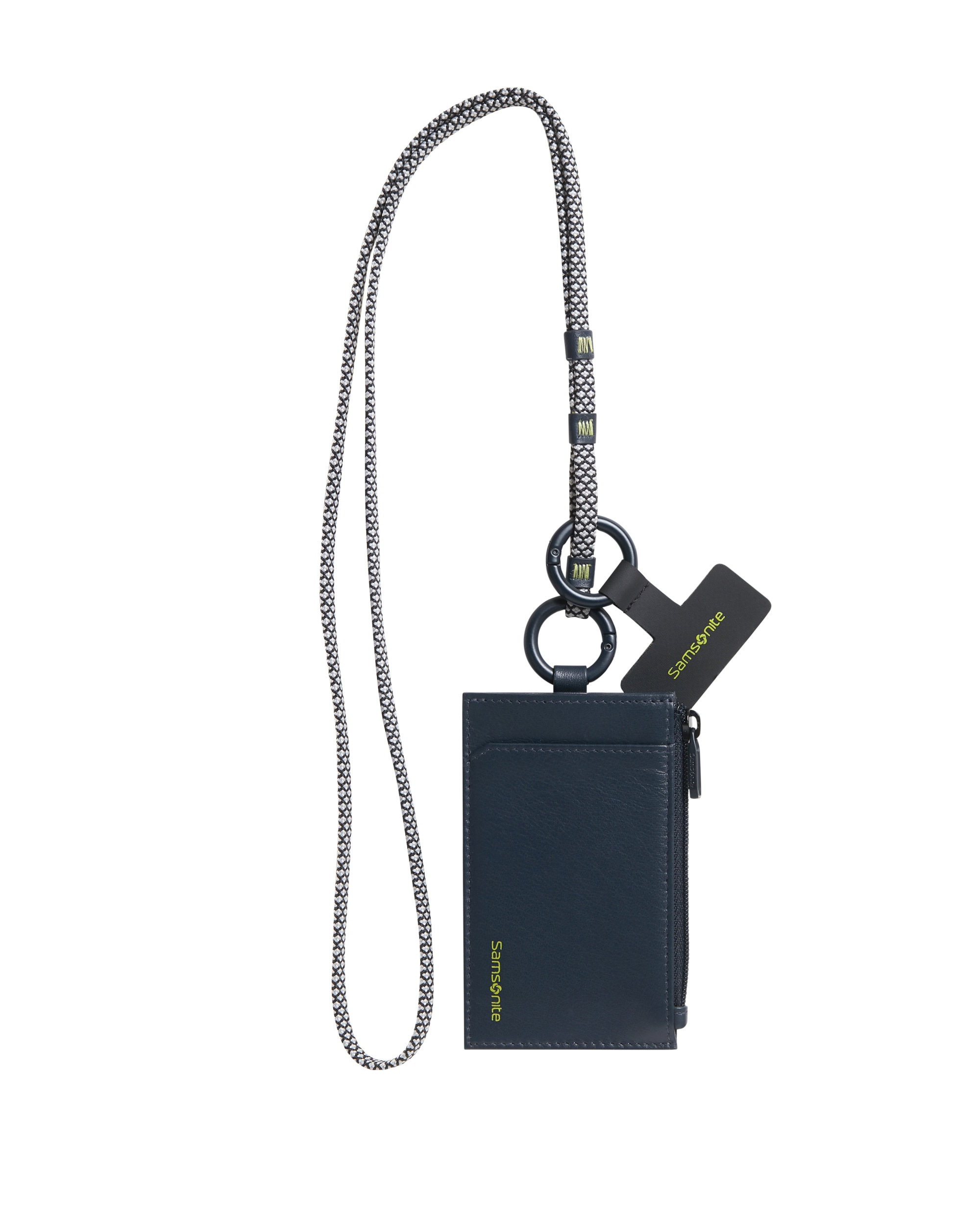 Imagen 0 de Billetero colgante prismix slg de piel vacuna con soporte para teléfono Azul oscuro