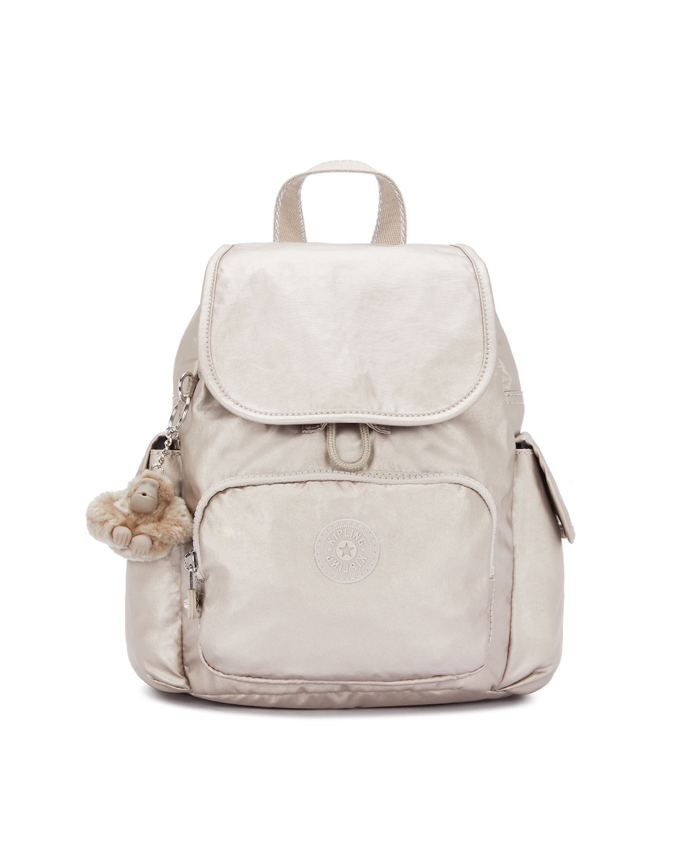 Mochila de mujer con cierre magnético en dorado · Kipling · El