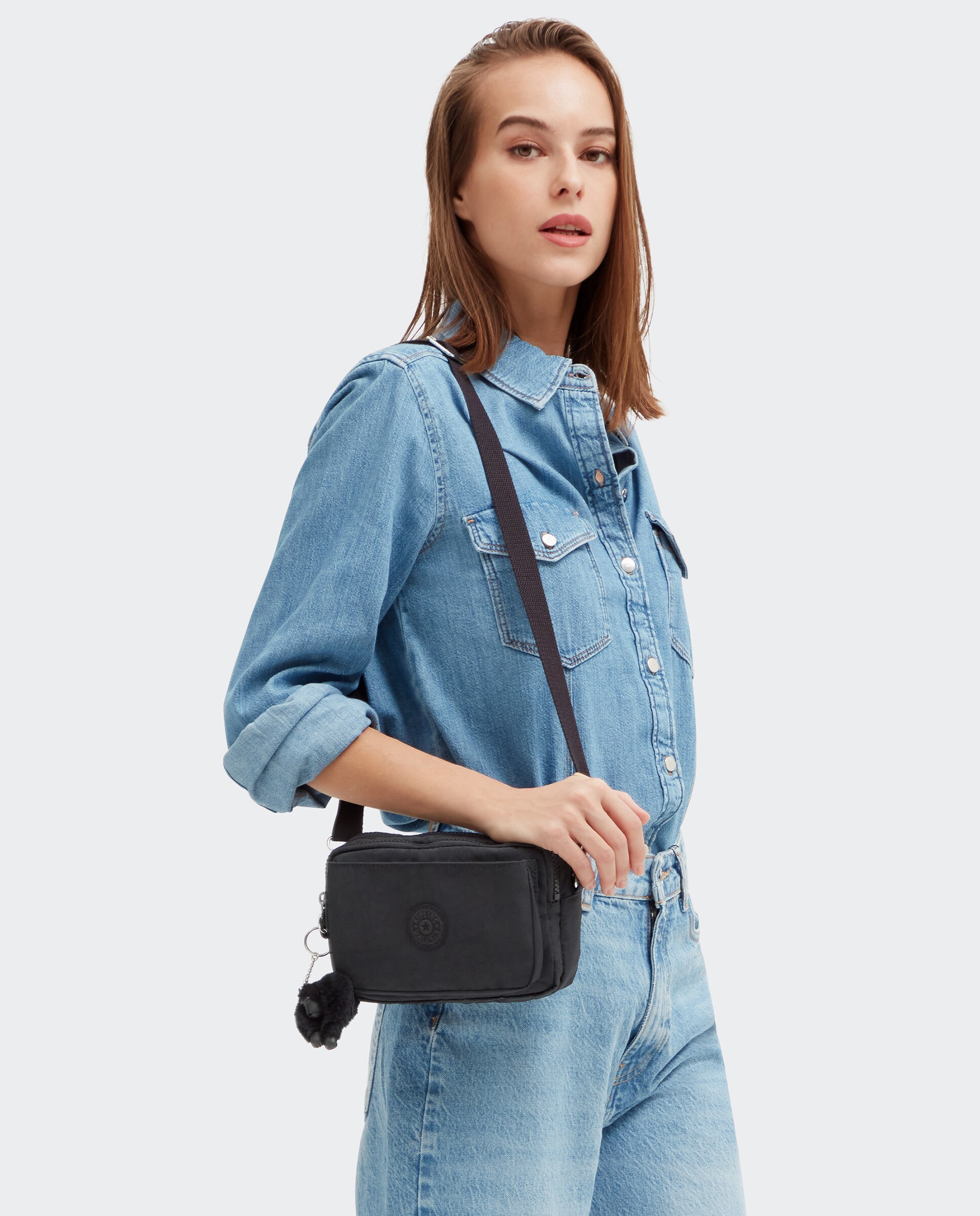 Bandolera de mujer pequeña convertible en riñonera - Kipling - Negro Negro-2