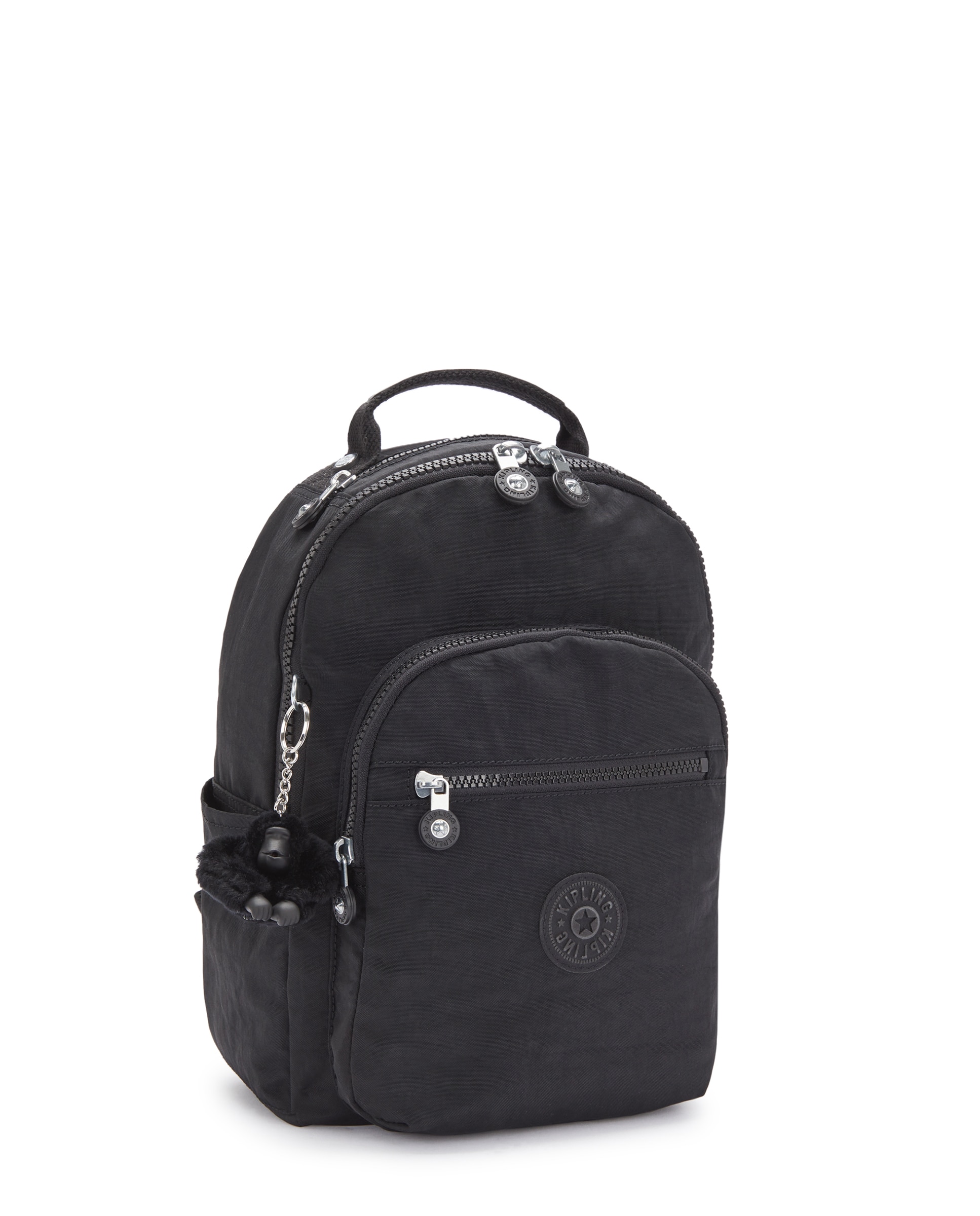 Mochila de mujer pequeña con cremallera y funda para tablet - Kipling - Negro Negro-5