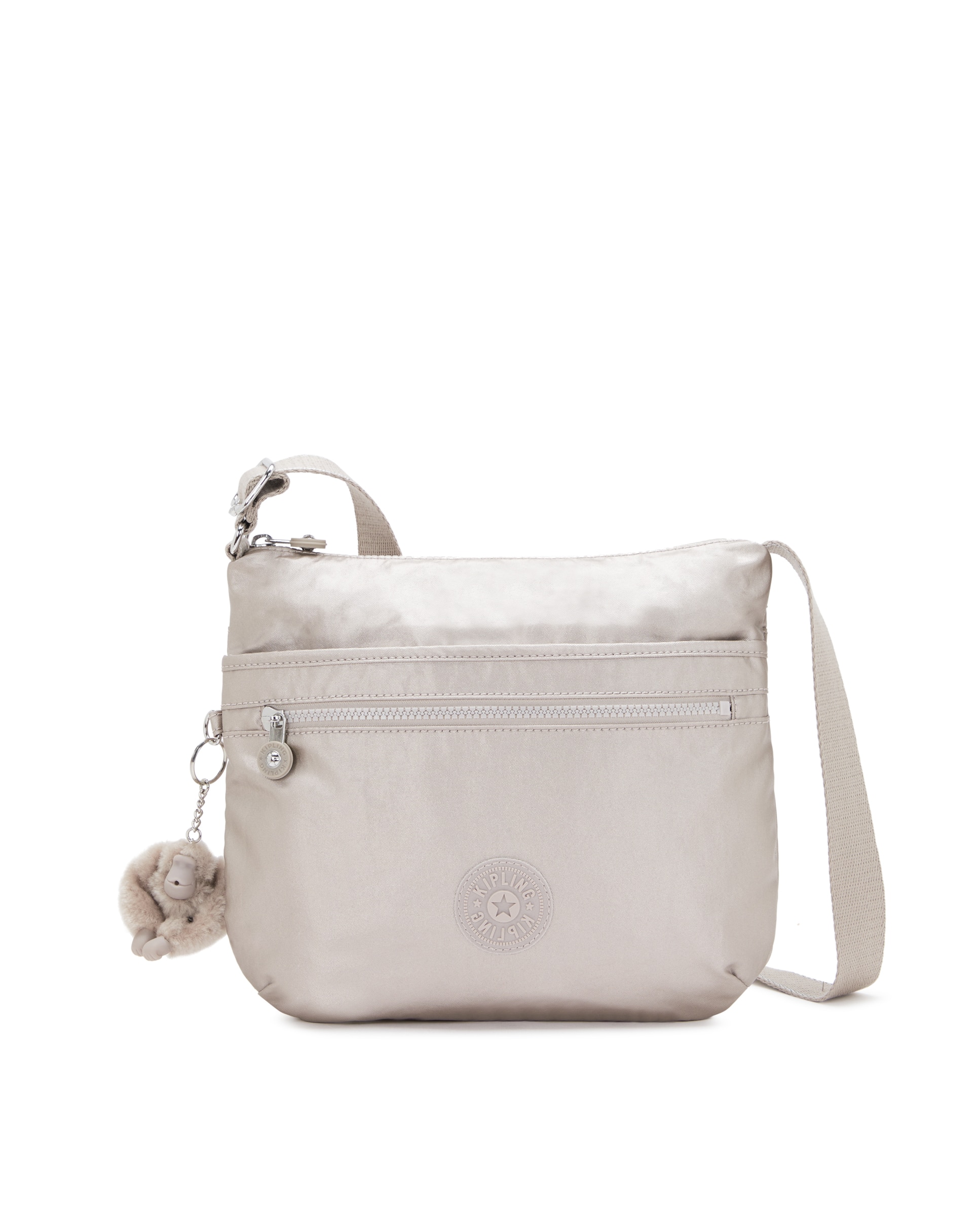 Bandolera de mujer mediana con cremallera y llavero - Kipling - Champagne Champagne-1