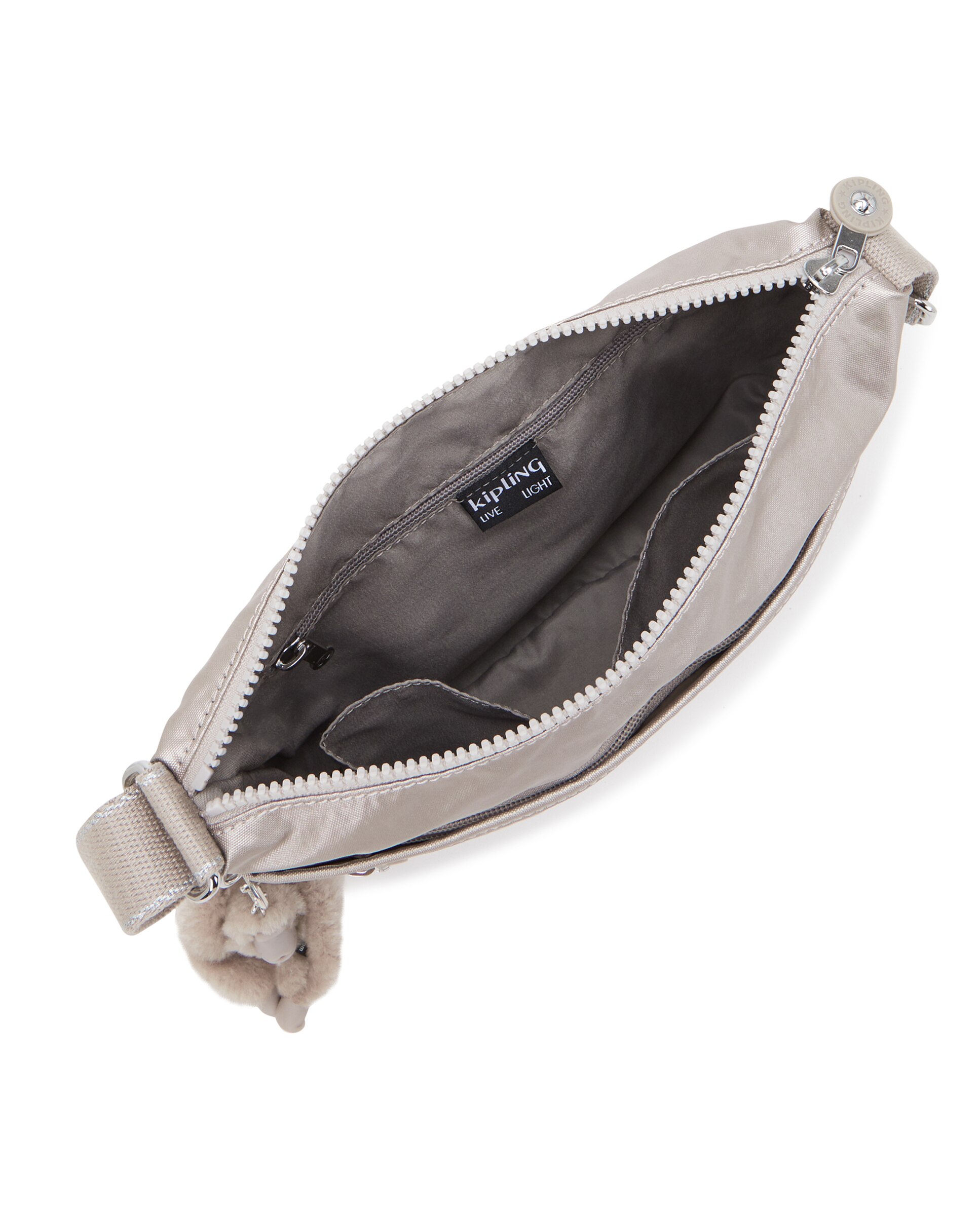 Bandolera de mujer mediana con cremallera y llavero - Kipling - Champagne Champagne-2