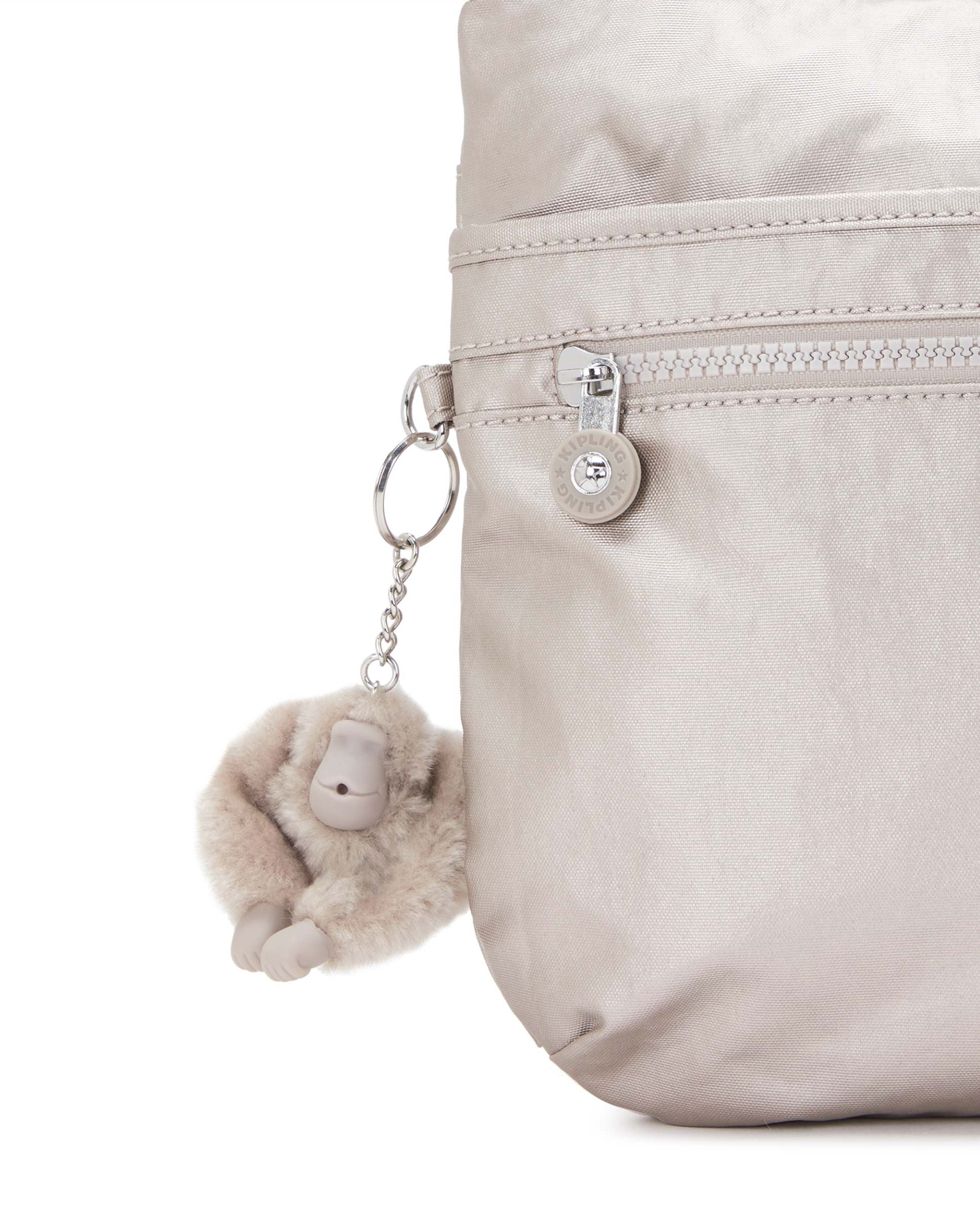 Bandolera de mujer mediana con cremallera y llavero - Kipling - Champagne Champagne-5