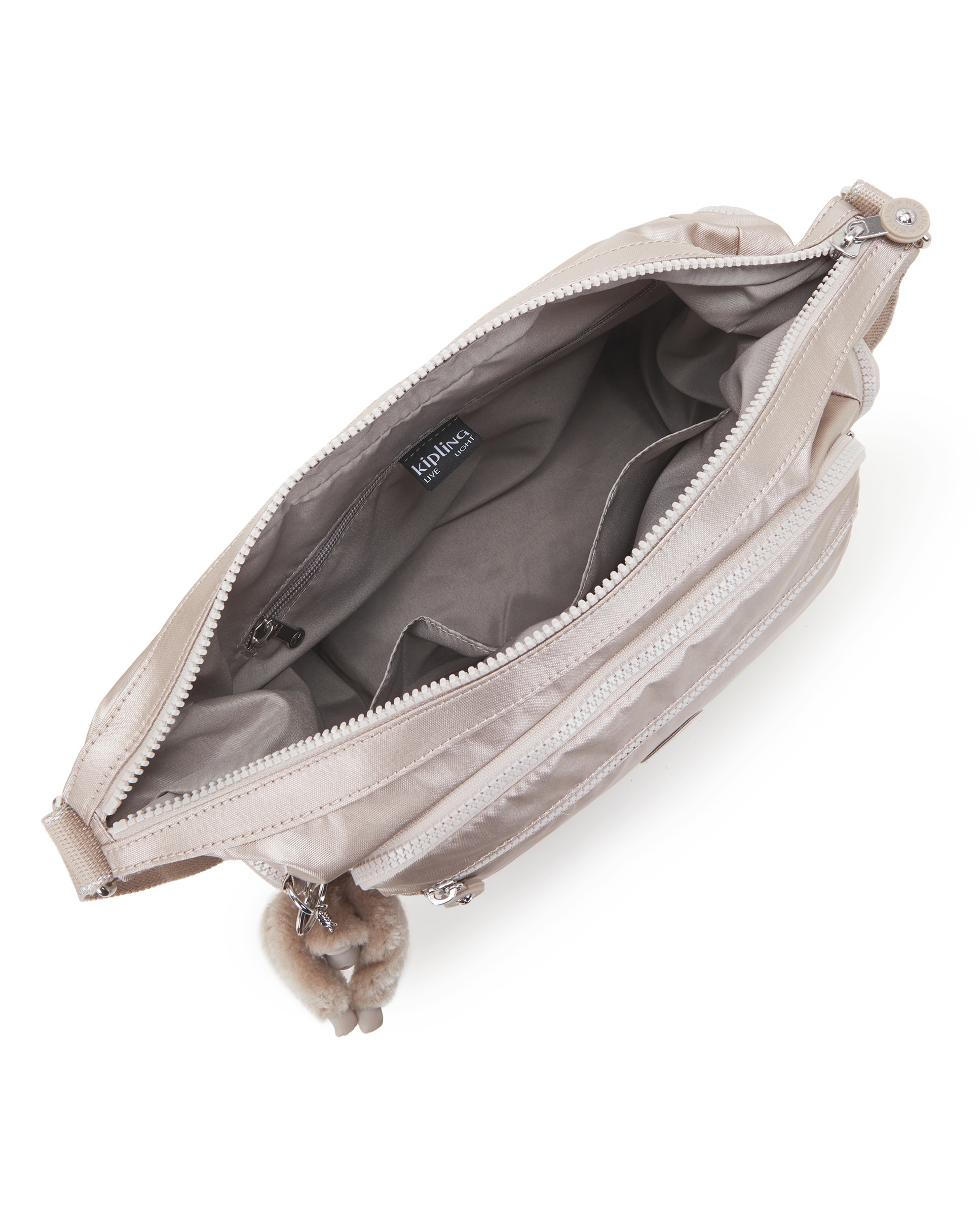 Bolso de hombro grande con cremallera - Kipling - Champagne Champagne-2