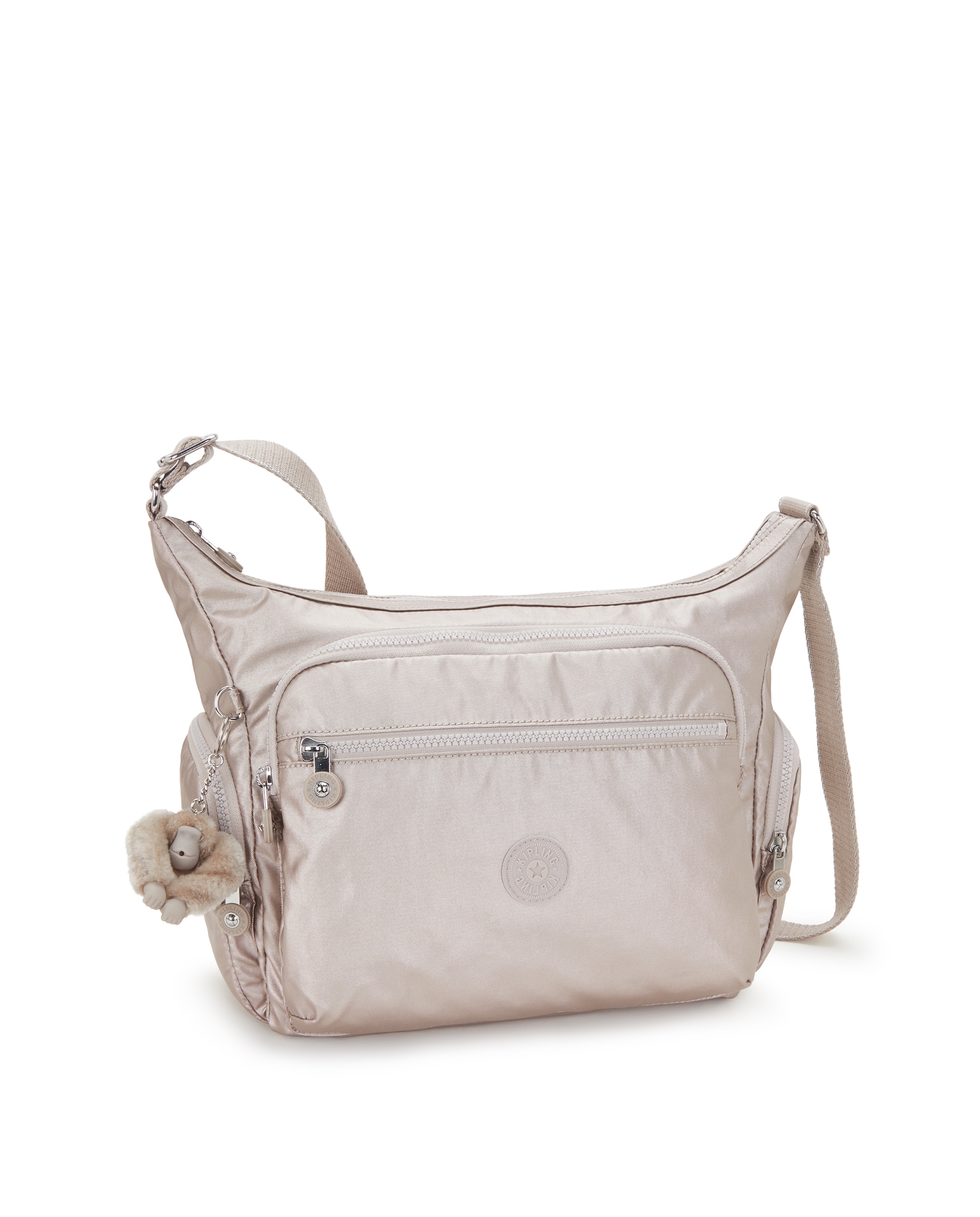 Bolso de hombro grande con cremallera - Kipling - Champagne Champagne-4