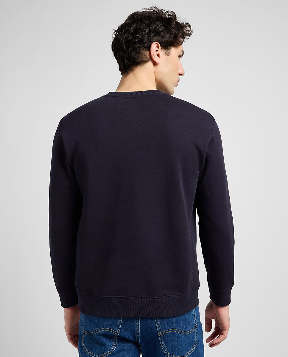 Sudadera de hombre en color con cuello redondo - Lee - Azul marino Azul marino-2