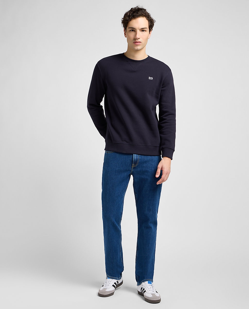 Sudadera de hombre en color con cuello redondo - Lee - Azul marino Azul marino-3