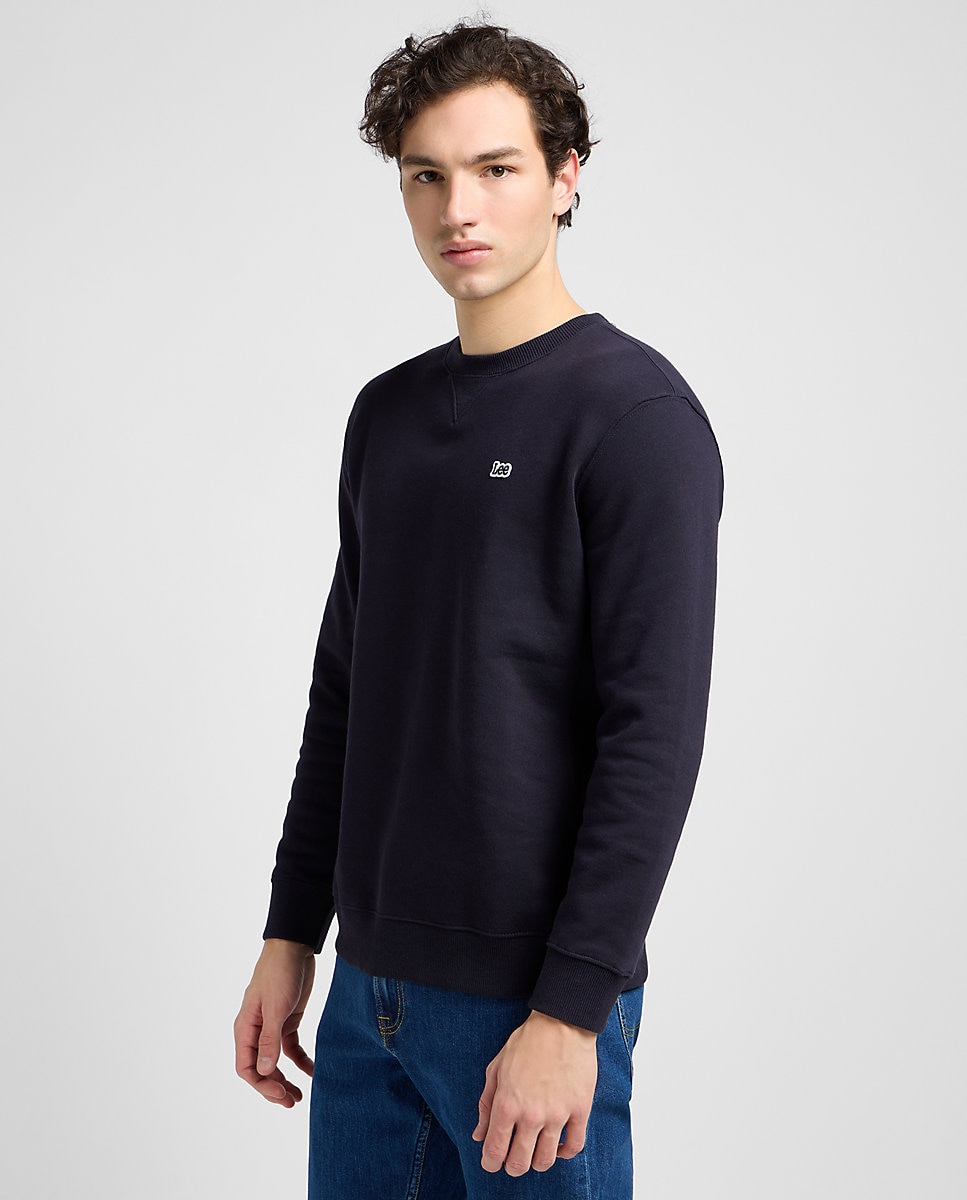 Sudadera de hombre en color con cuello redondo - Lee - Azul marino Azul marino-4