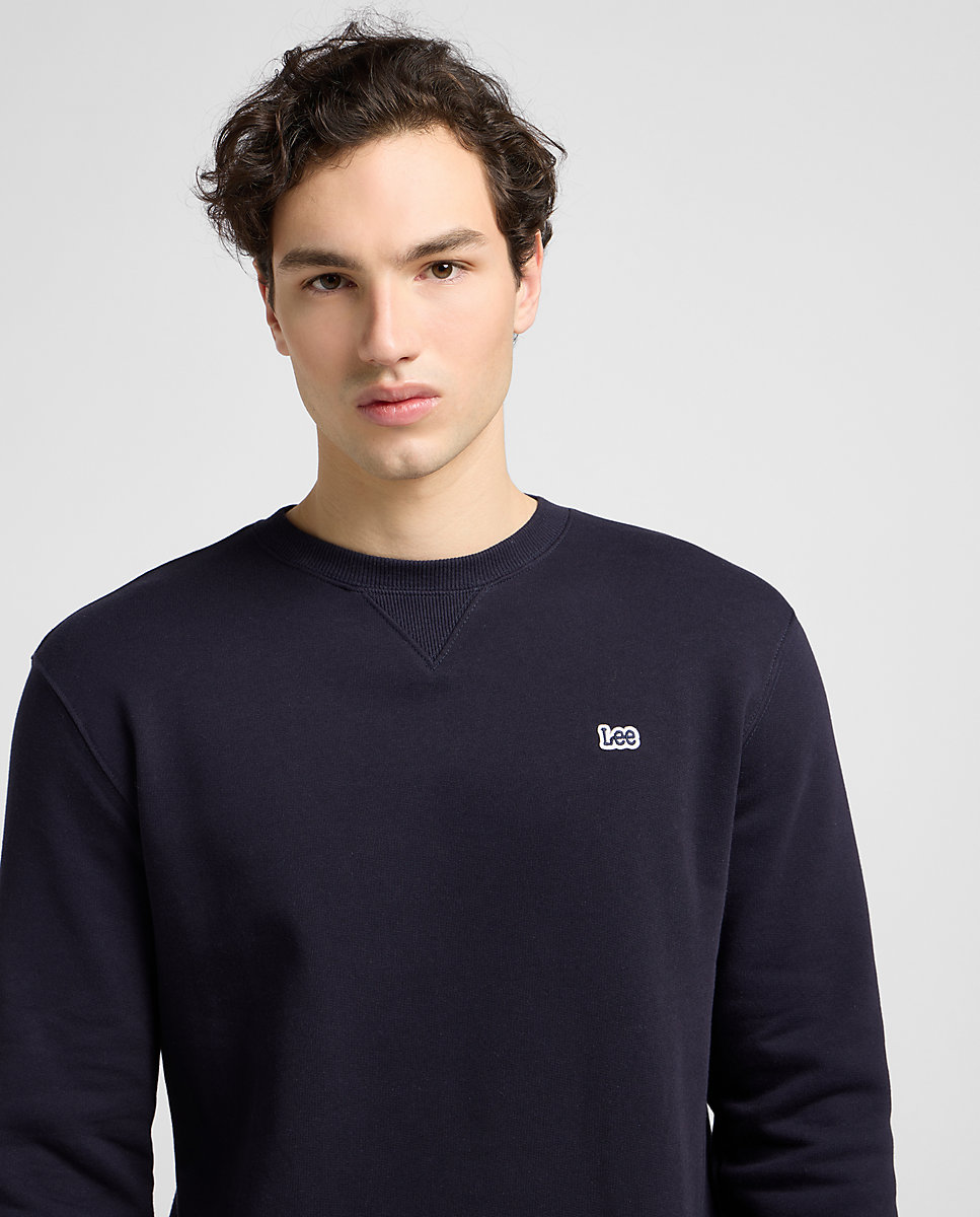 Sudadera de hombre en color con cuello redondo - Lee - Azul marino Azul marino-5