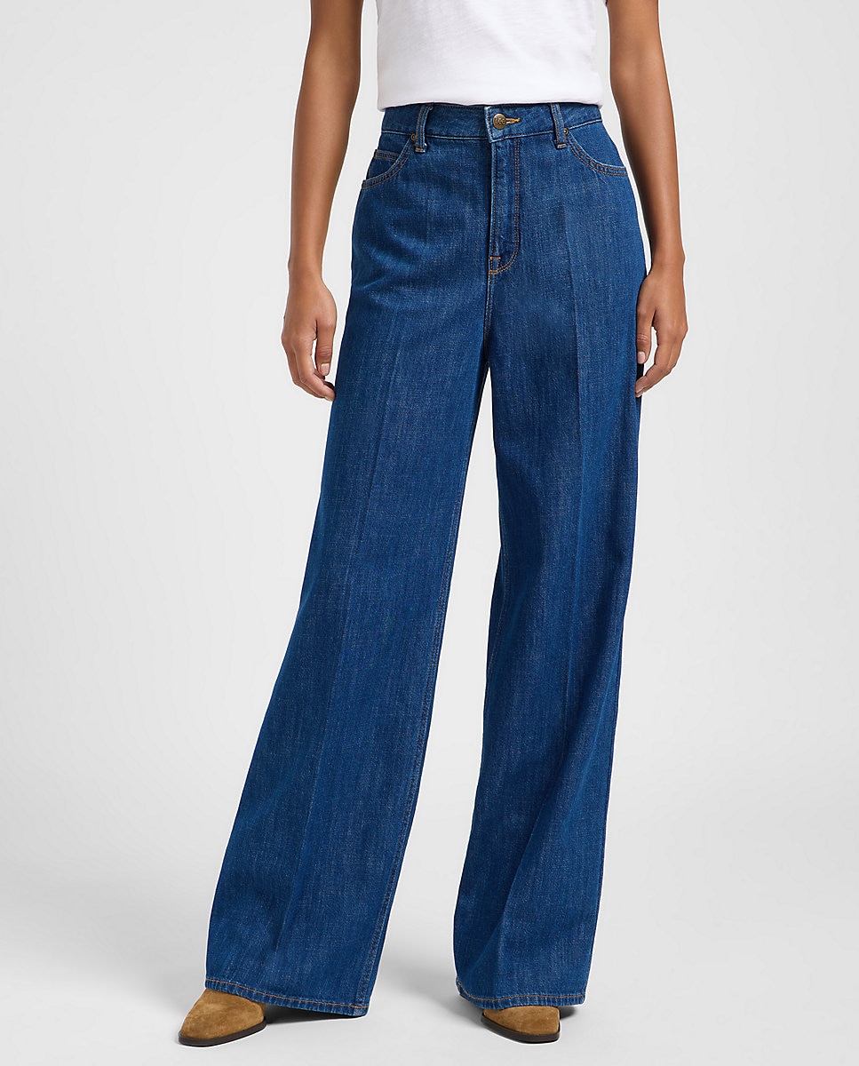 Vaquero ancho Stella de mujer de pierna A-line y tiro super alto - Lee - Azul denim Azul denim-1