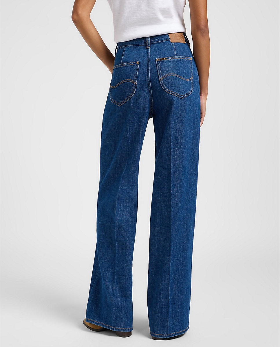 Vaquero ancho Stella de mujer de pierna A-line y tiro super alto - Lee - Azul denim Azul denim-2
