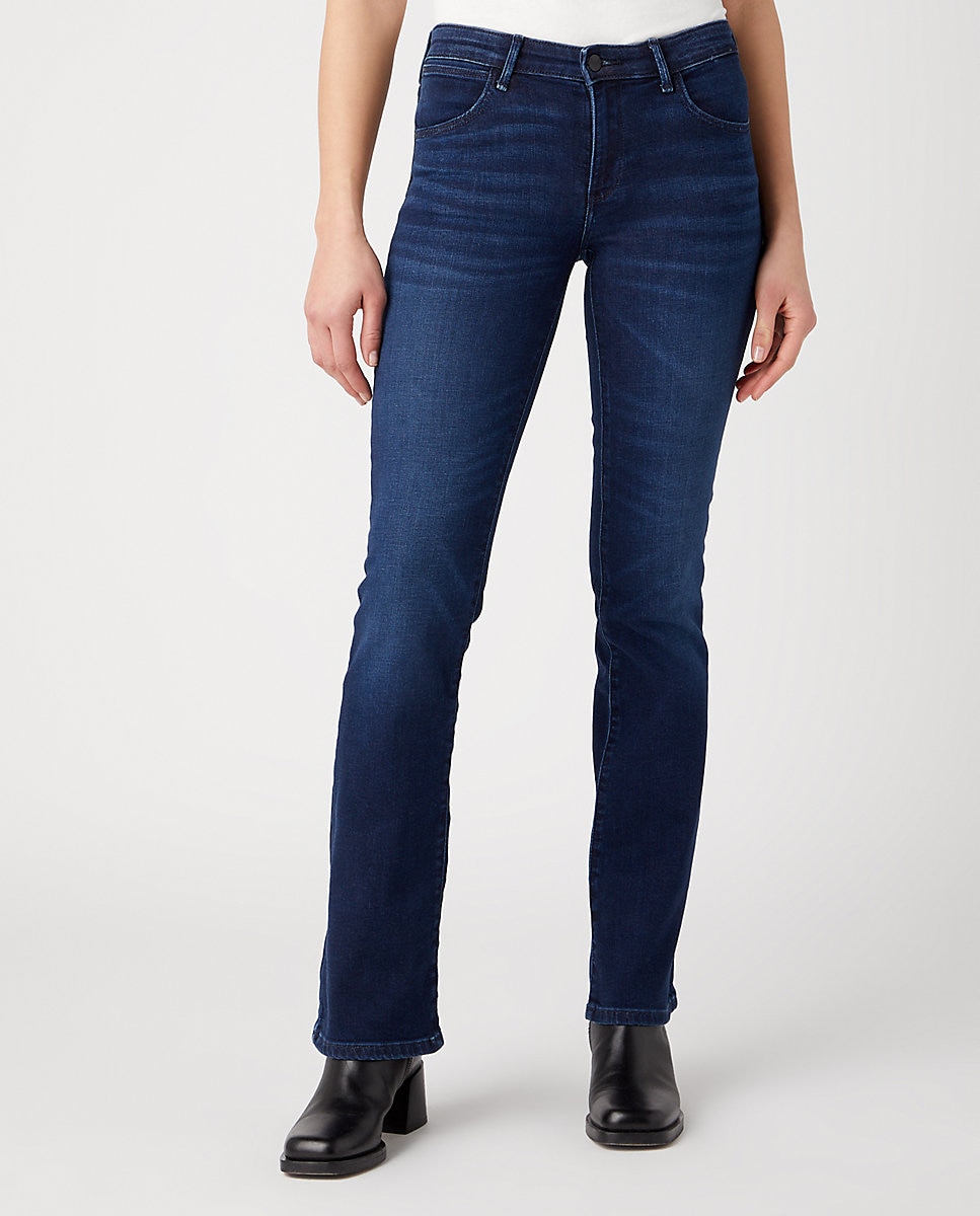 Vaquero campana de mujer Bootcut de tiro medio en - Wrangler - Azul oscuro Azul oscuro-2