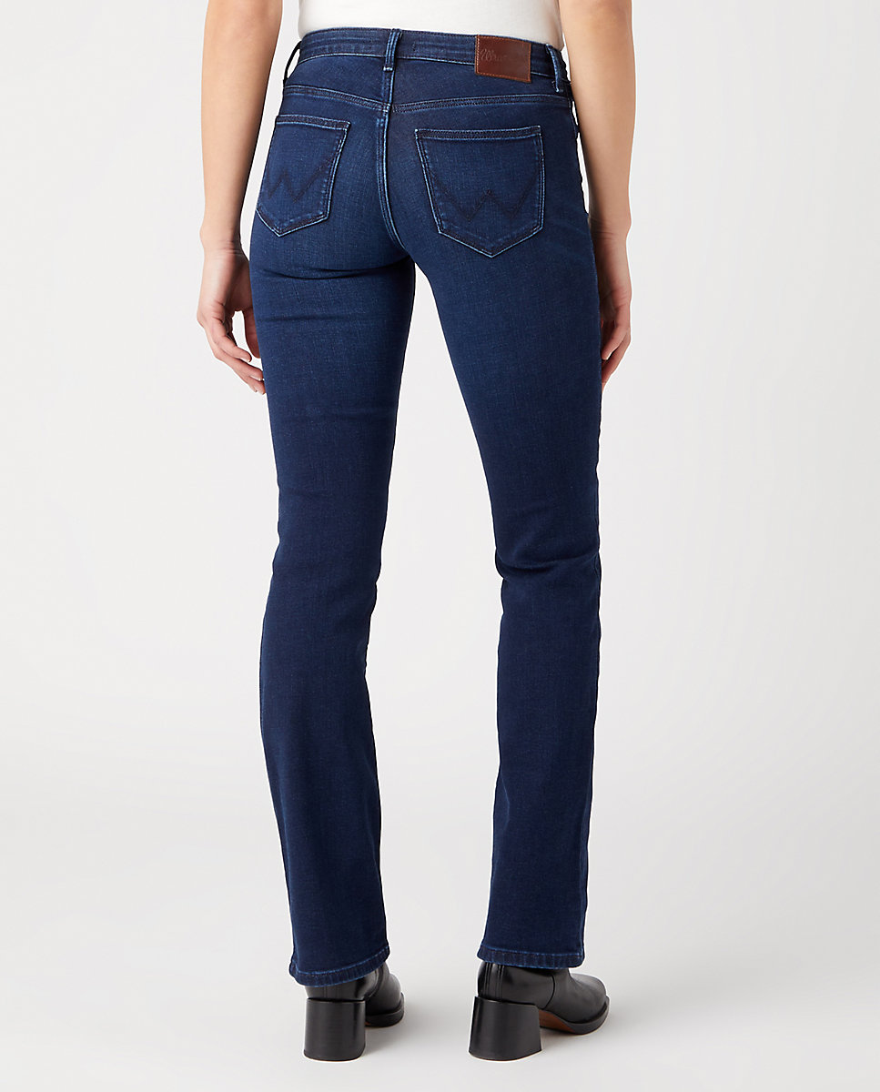 Vaquero campana de mujer Bootcut de tiro medio en - Wrangler - Azul oscuro Azul oscuro-3